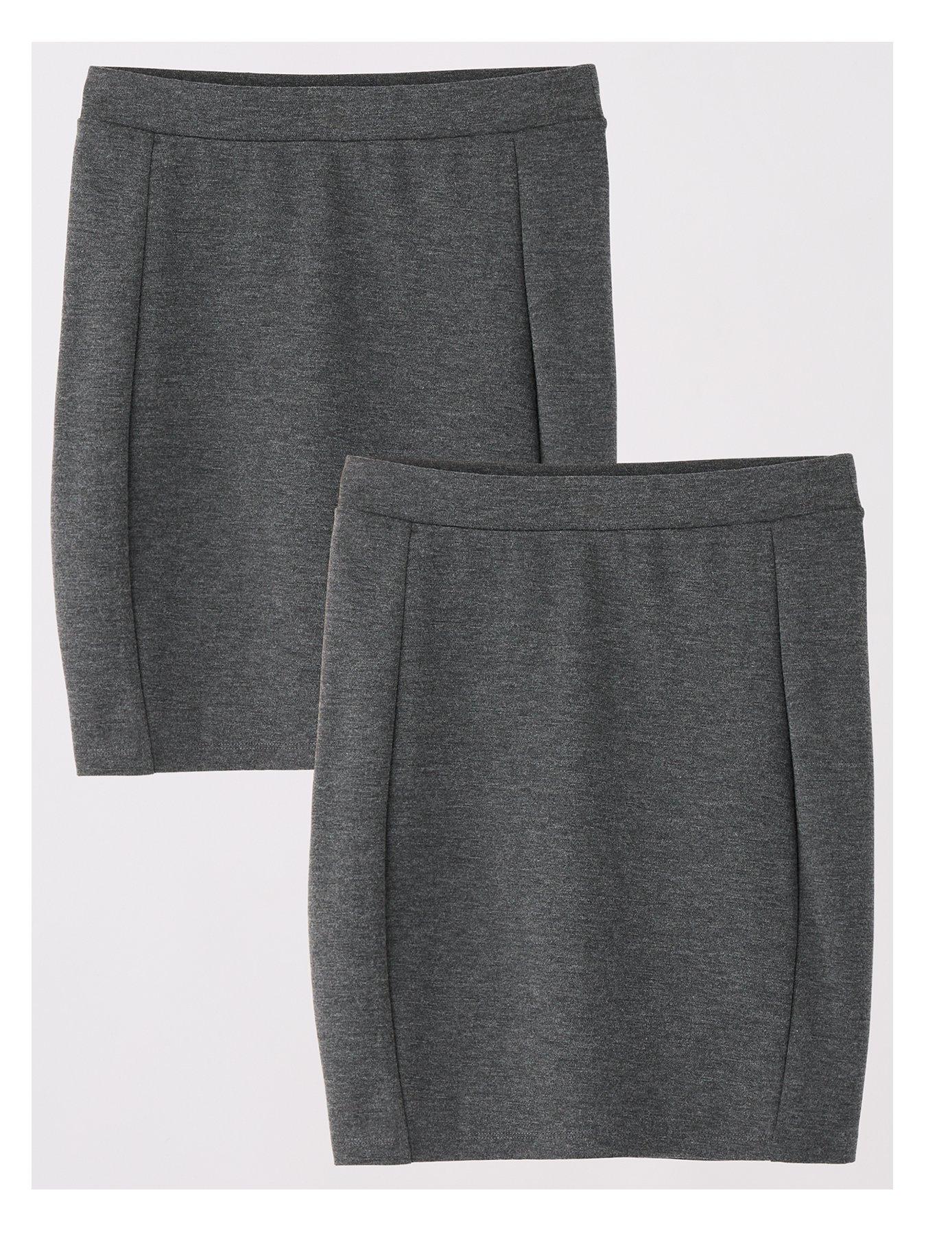 Image 2 of 7 of The Very Collection Girls 2 Pack Jersey Tube Skirts - Grey