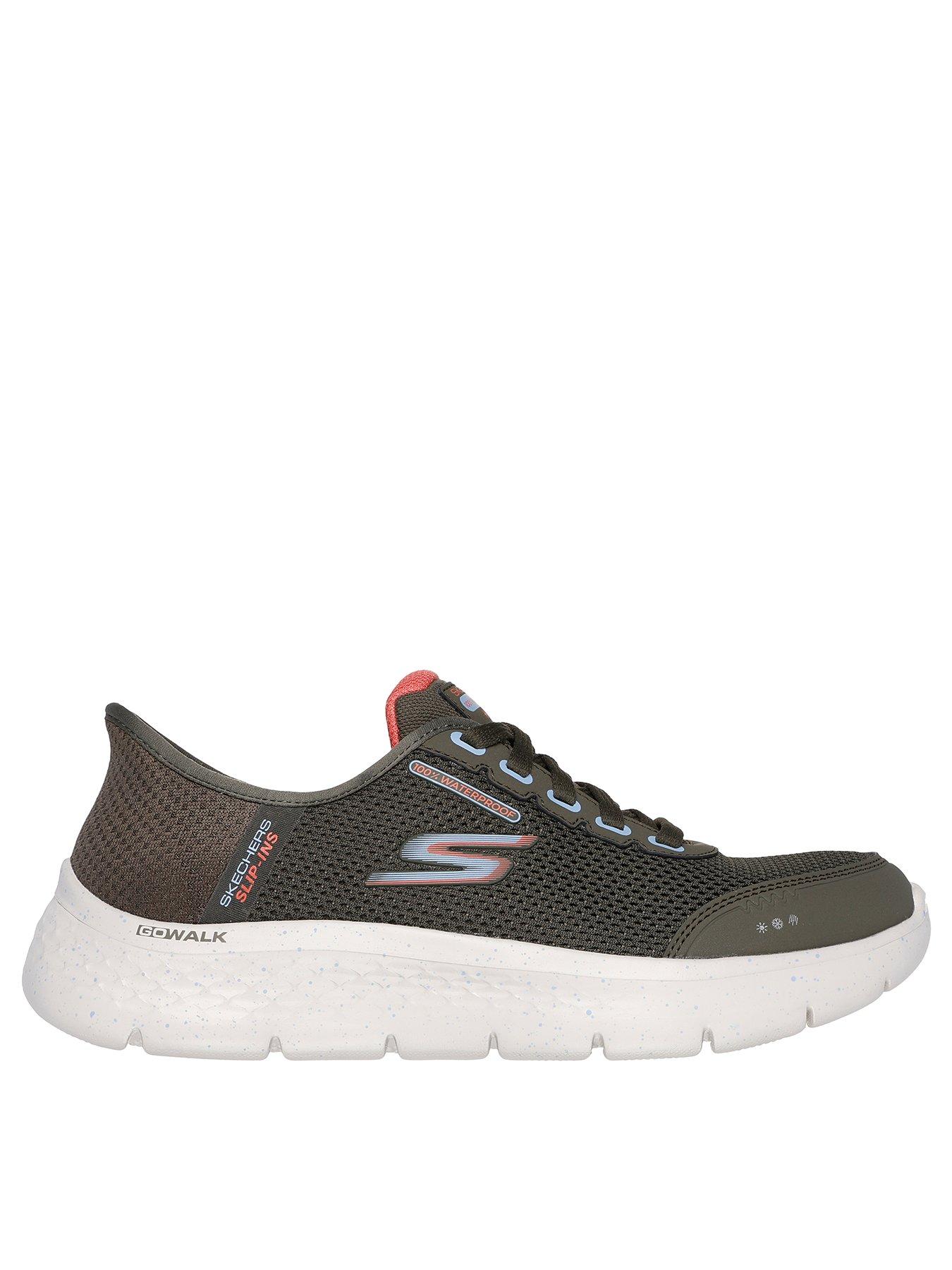 Skechers Slip Ins 100 Waterproof Mesh Lace Up Trainers Grey Very