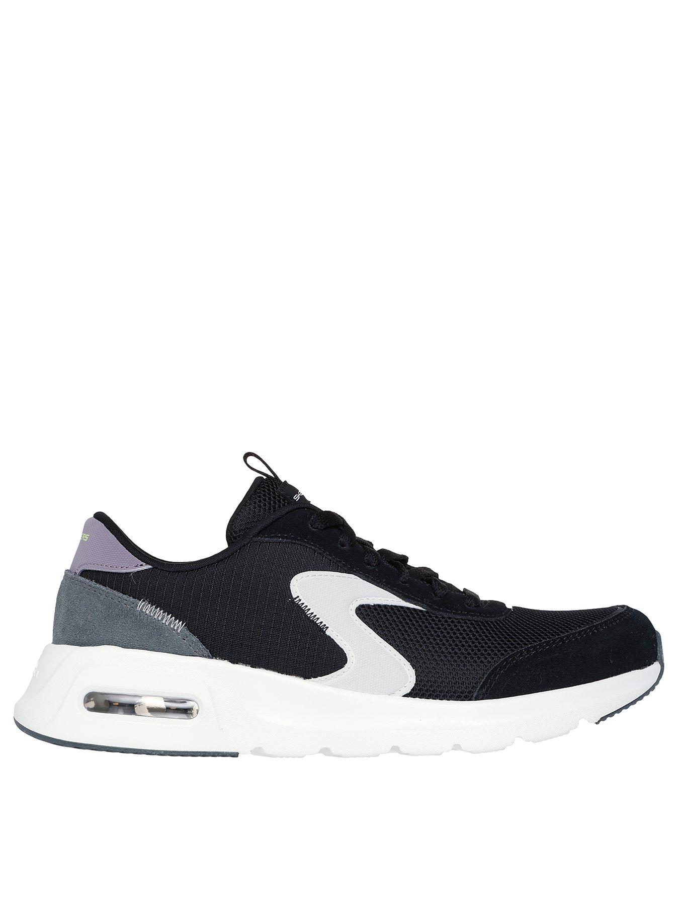 undefined Suede Overlay Mesh Swan Lace-Up Trainers - Black