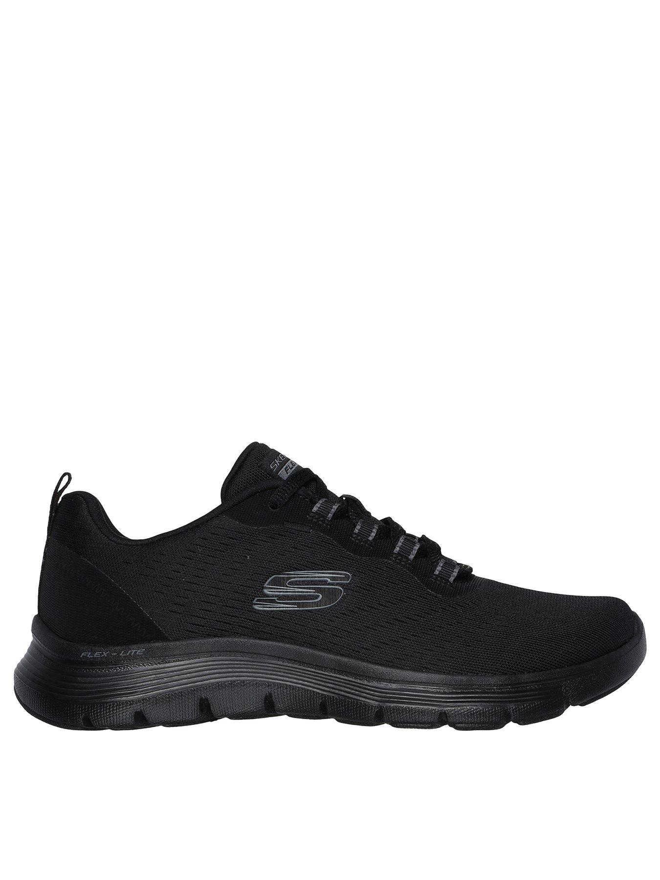 Skechers lace up sneakers negro online