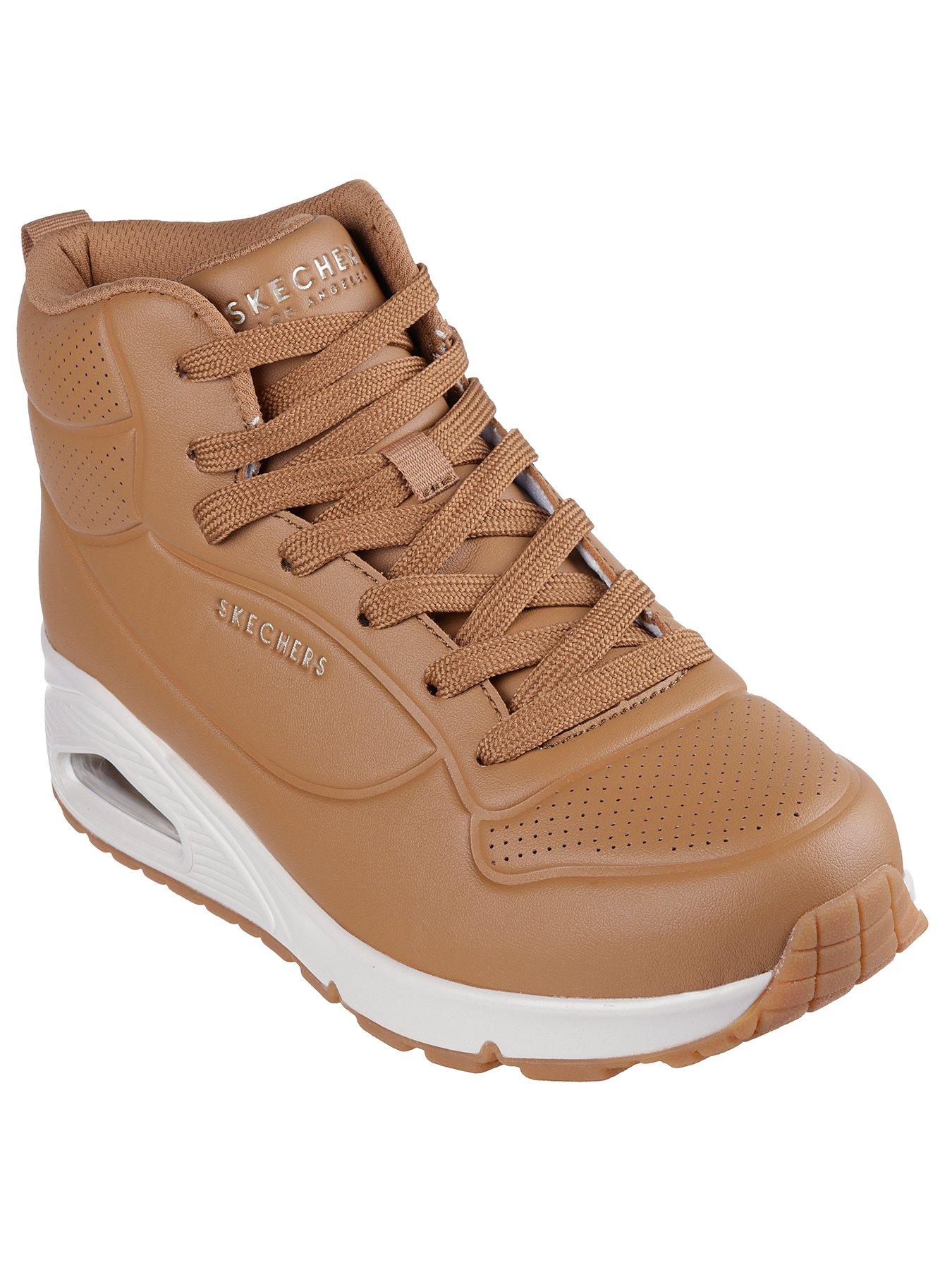 Duraleather Lace Up High Top Fashion Sneakers Brown