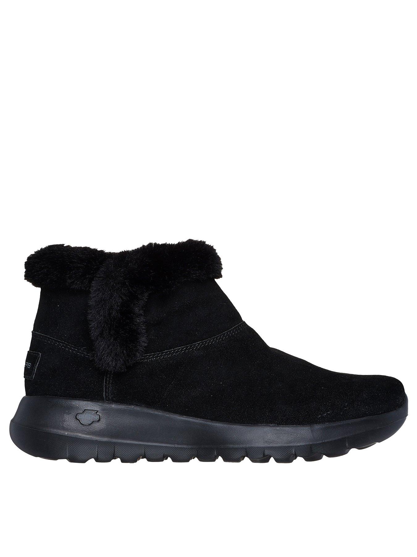 Skechers black suede ankle boots on sale