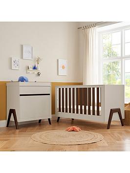 Product photograph of Tutti Bambini Fuori 2 Piece Furniture Room Set - White Sand Walnut from very.co.uk
