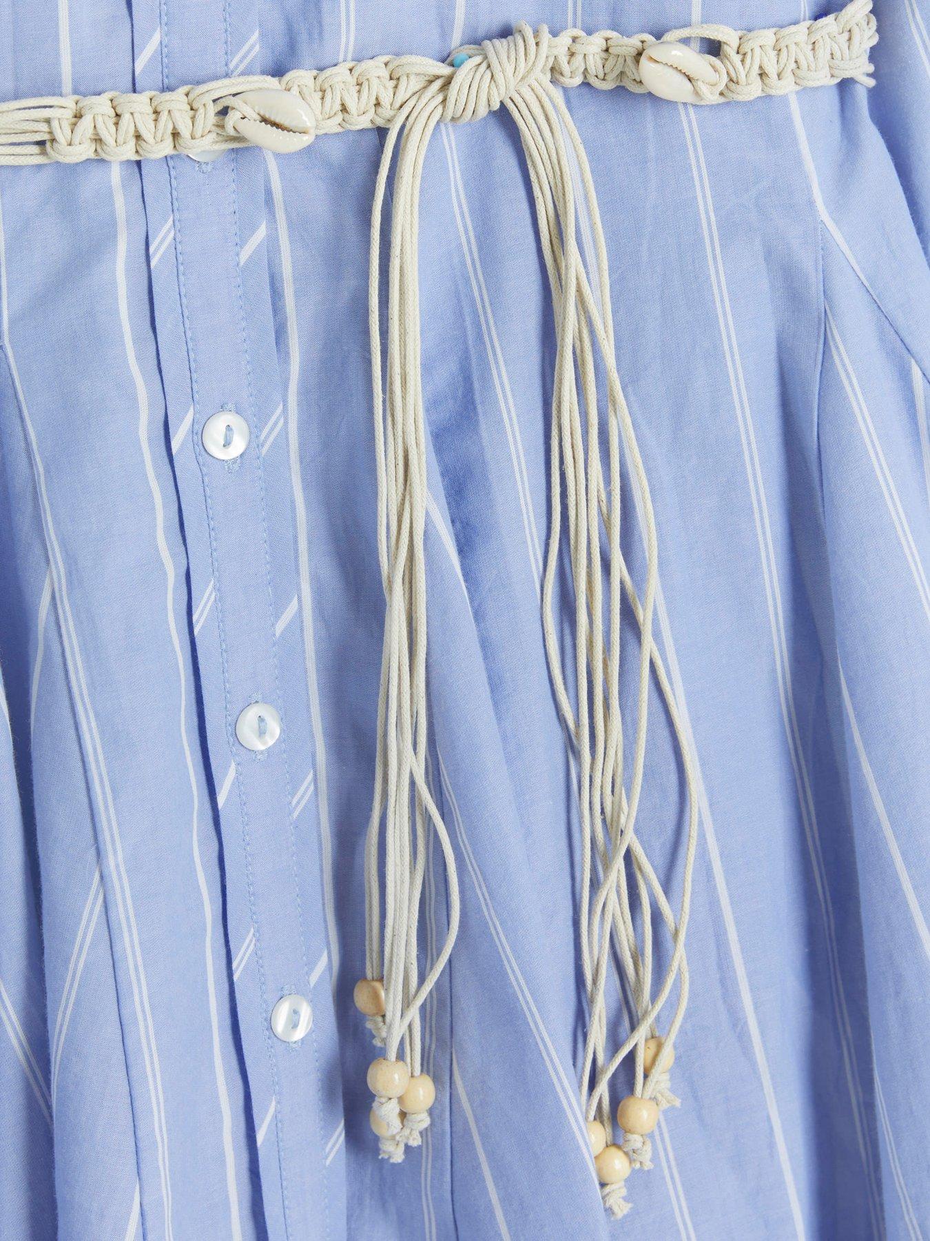 River island tailored dress with belt in pinstripe outlet