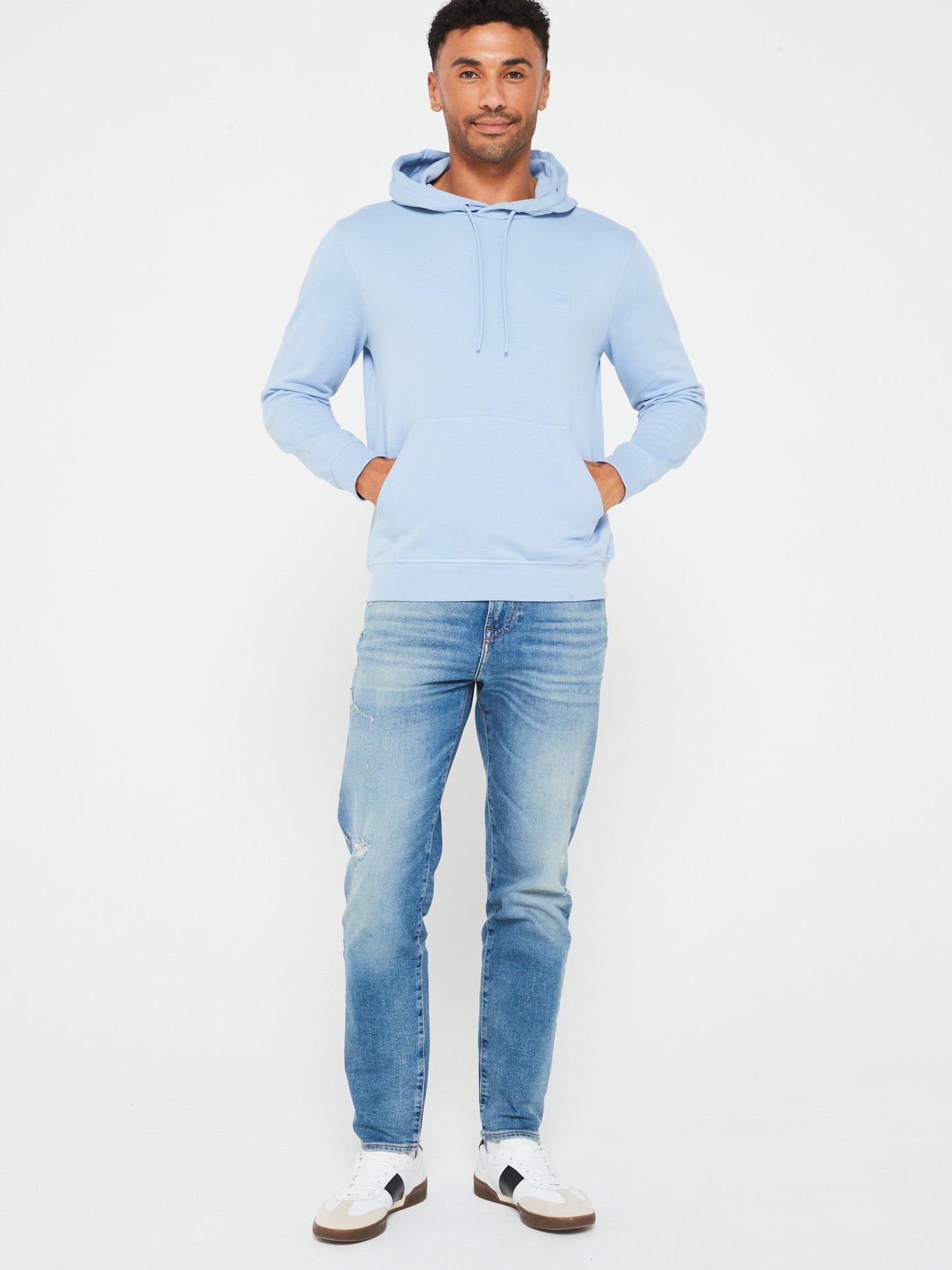 Image 3 of 5 of BOSS Wetalk Overhead Tonal Logo Hoodie - Light Blue