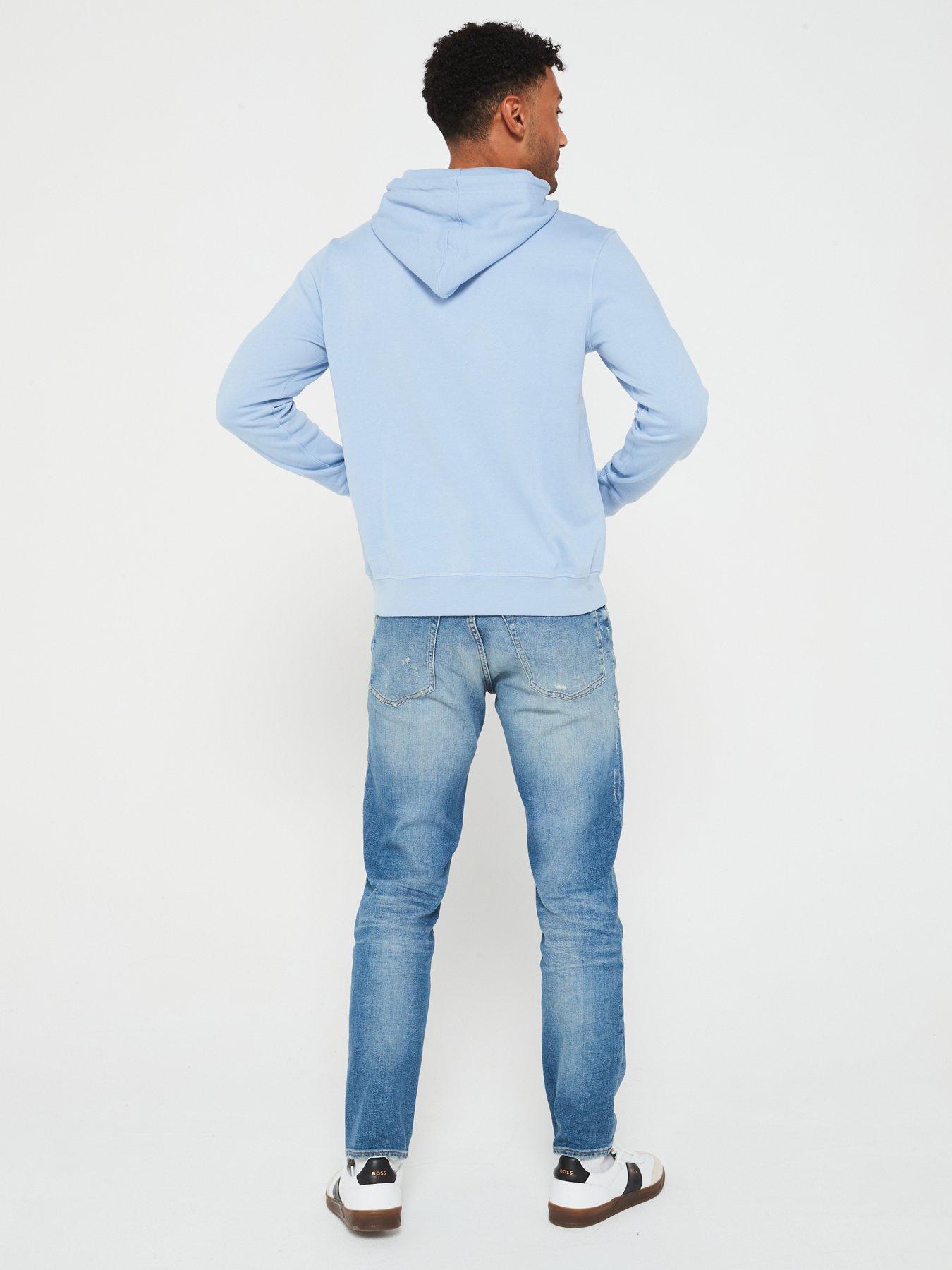 Image 4 of 5 of BOSS Wetalk Overhead Tonal Logo Hoodie - Light Blue