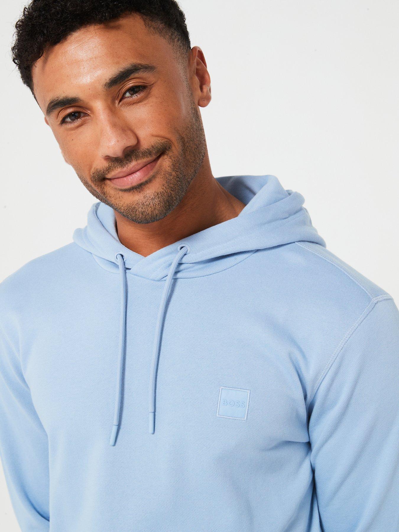 Image 5 of 5 of BOSS Wetalk Overhead Tonal Logo Hoodie - Light Blue