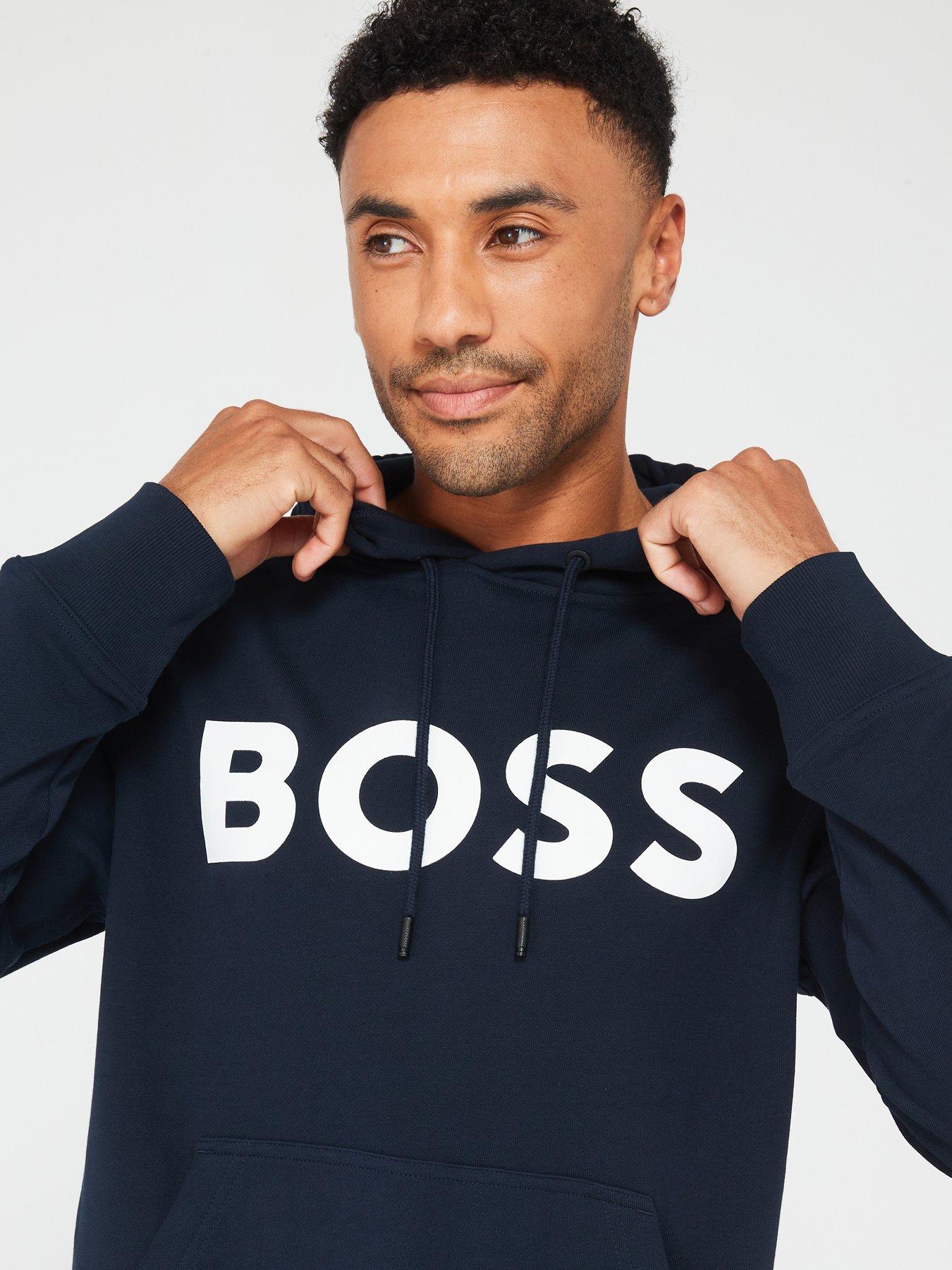 BOSS Webasic Logo Overhead Hoodie Navy Very