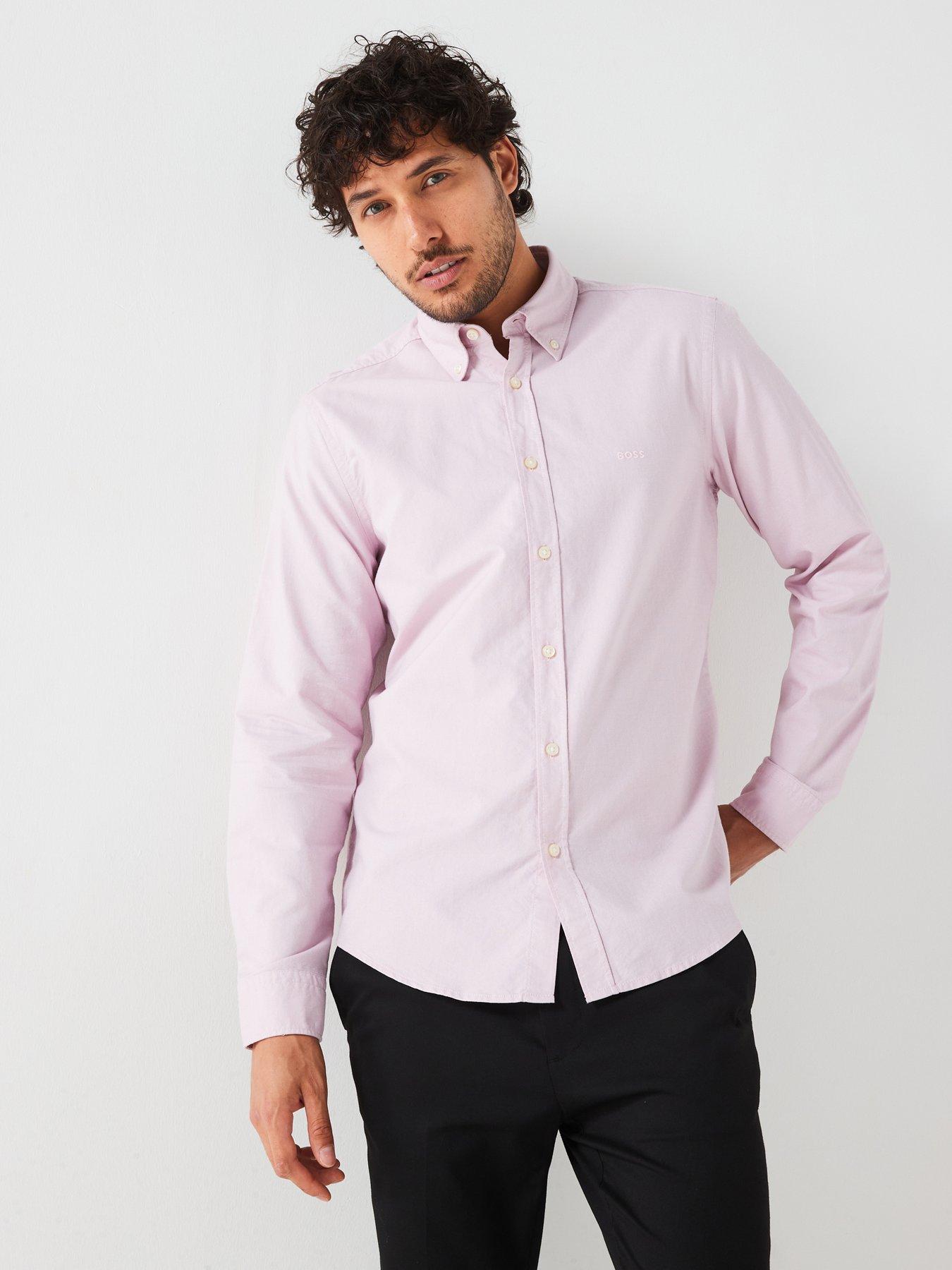 undefined Rickert Button Down Regular Fit Logo Shirt - Pink
