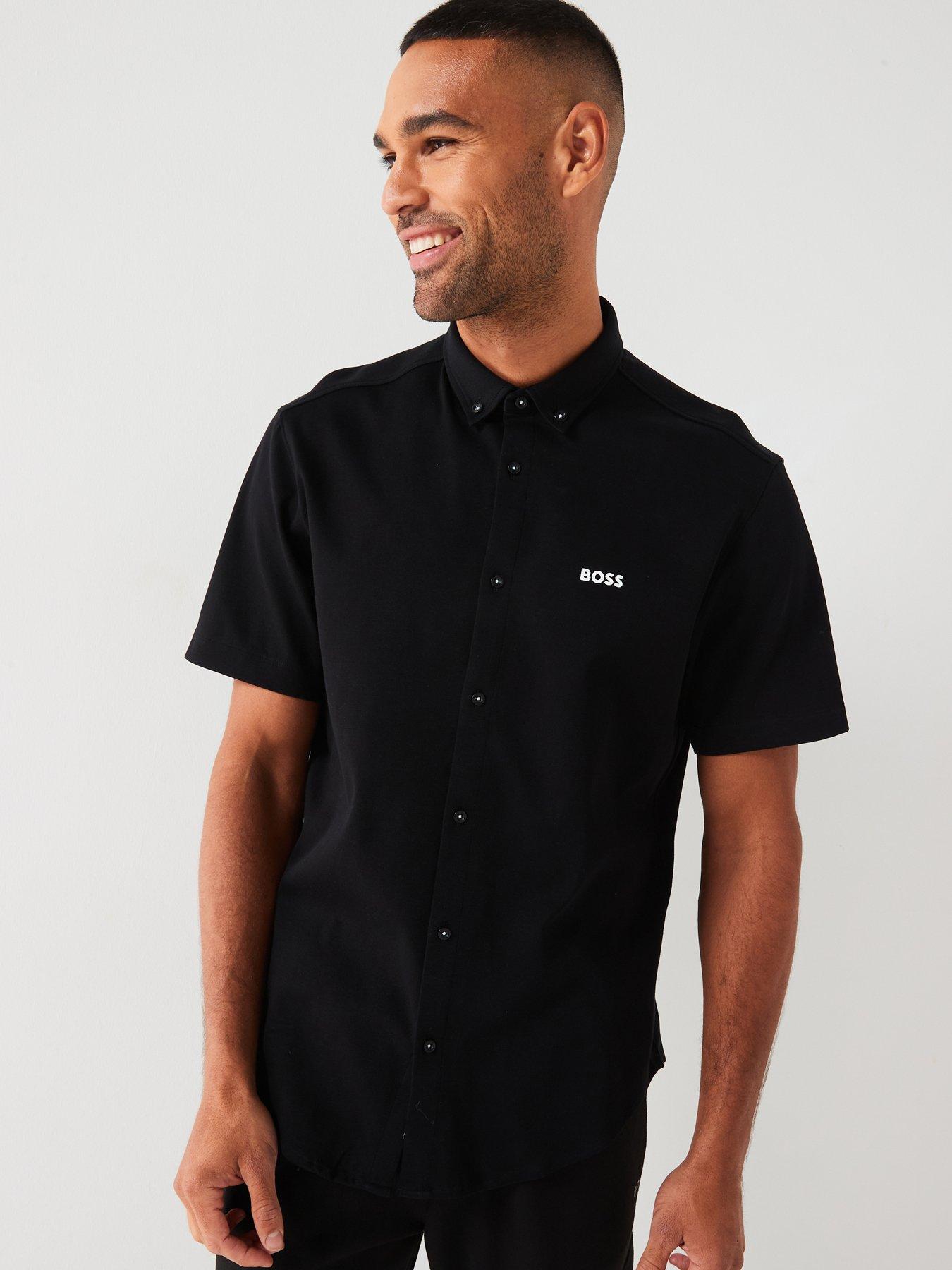 Motion Button Down Short Sleeve Shirt Black