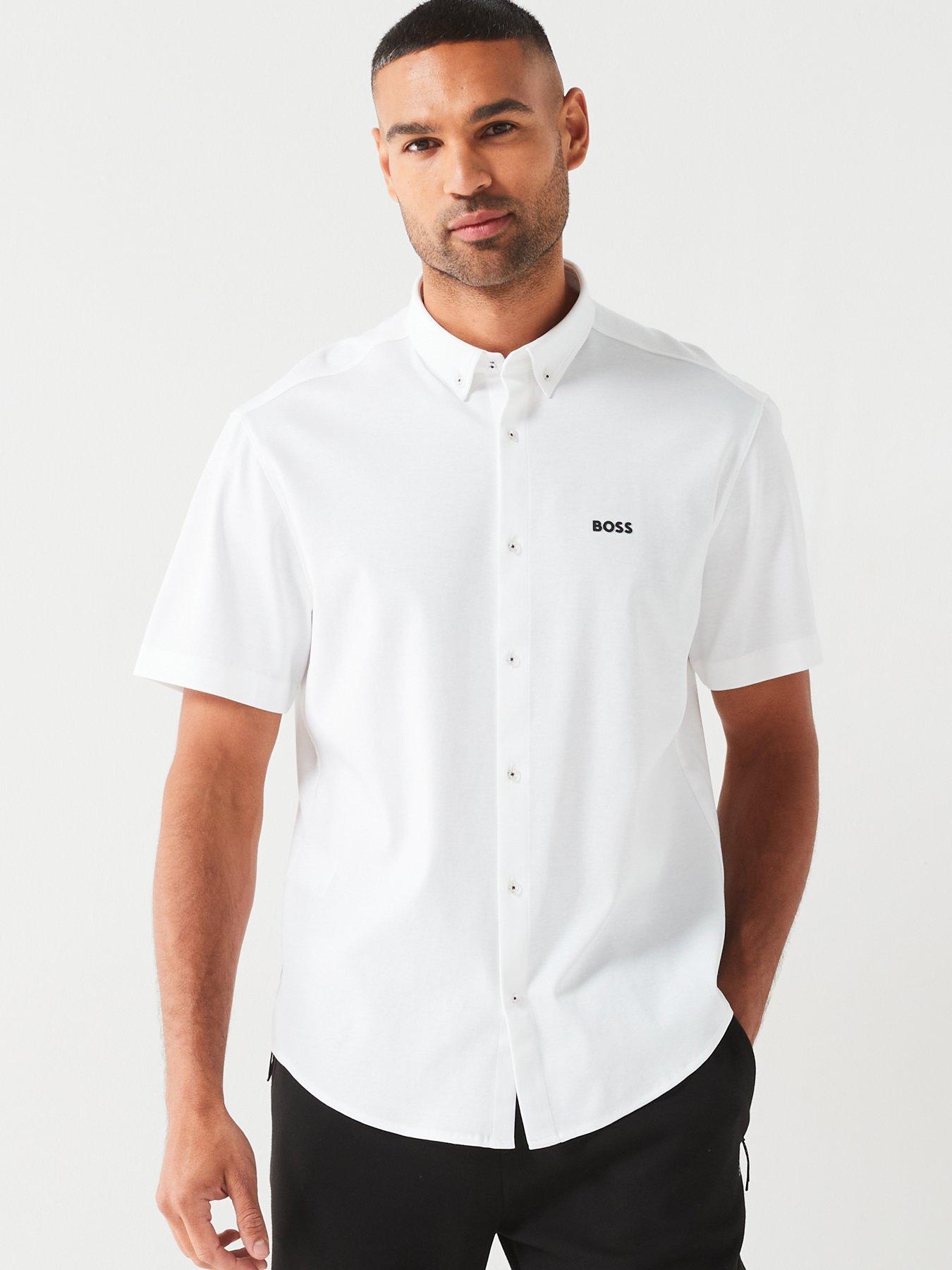 Motion Button Down Short Sleeve Shirt White