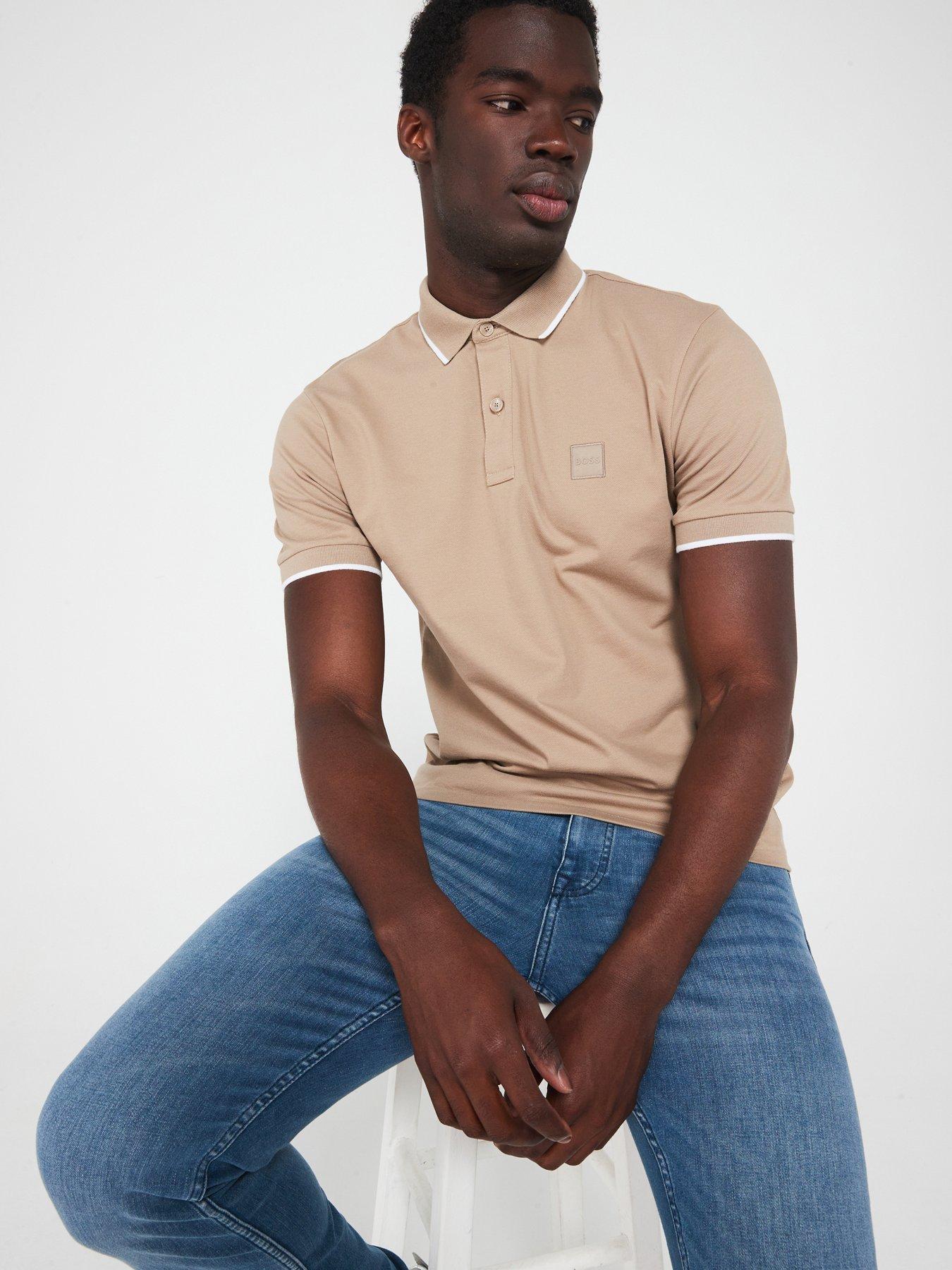 undefined Passertip Slim Fit Tonal Logo Polo Shirt - Light Brown