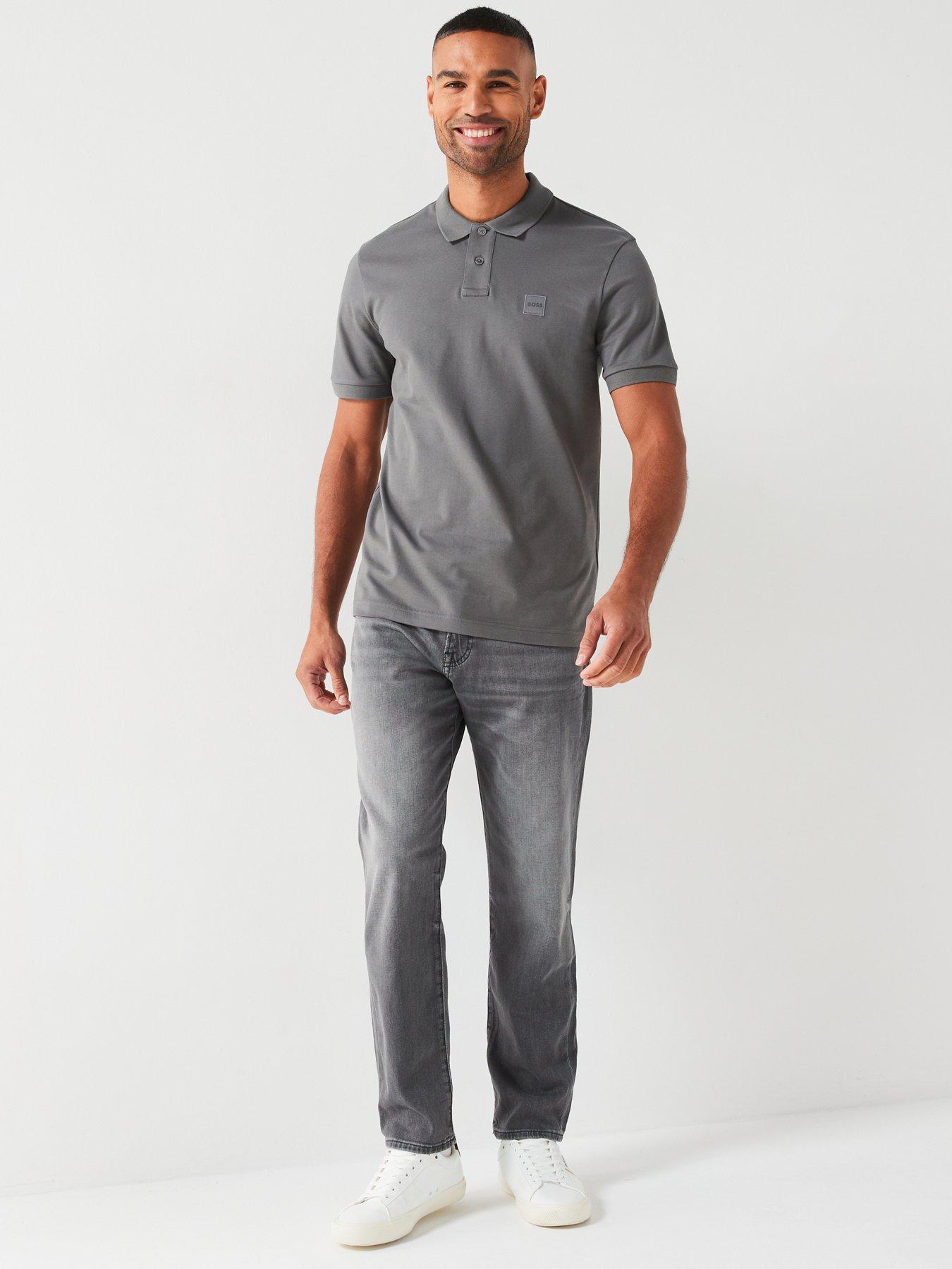 Image 3 of 4 of BOSS Passenger Slim Fit Tonal Logo Polo Shirt - Grey
