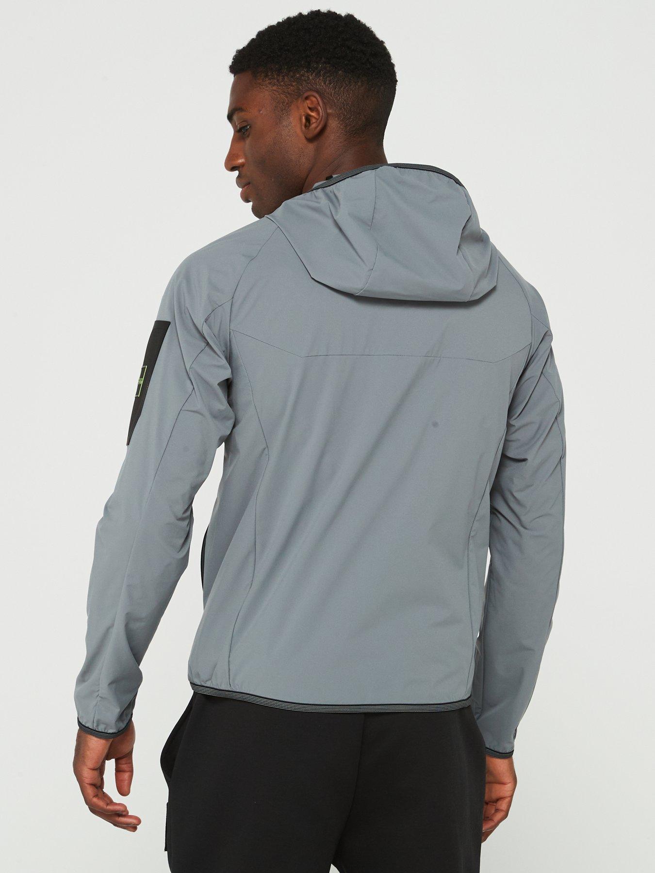 BOSS Cush 2 Lightweight Hooded Windbreaker Grey Very