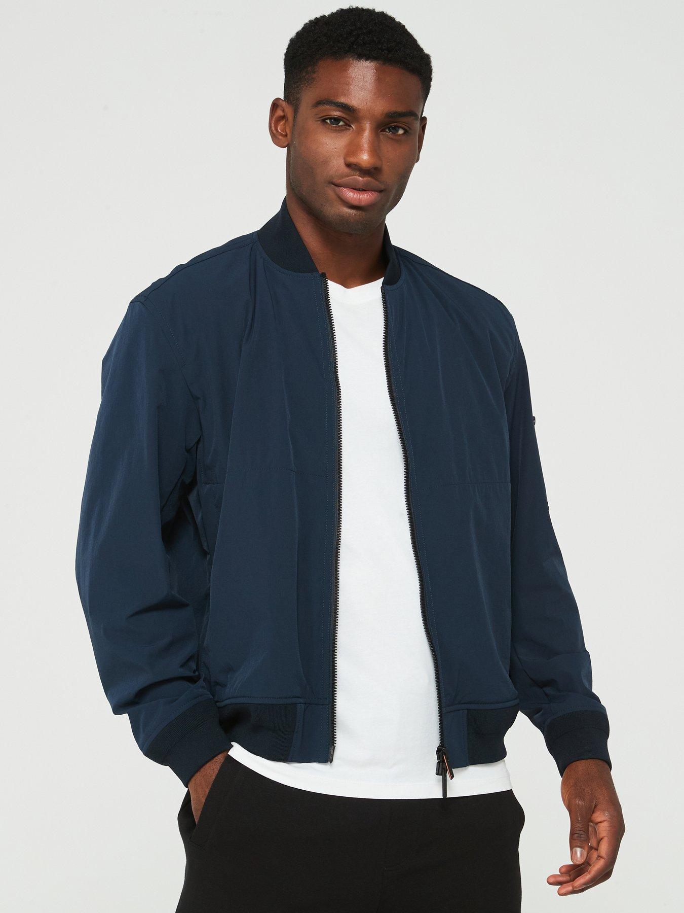 BOSS Obear Nylon MA1 Bomber Jacket Dark Blue Very