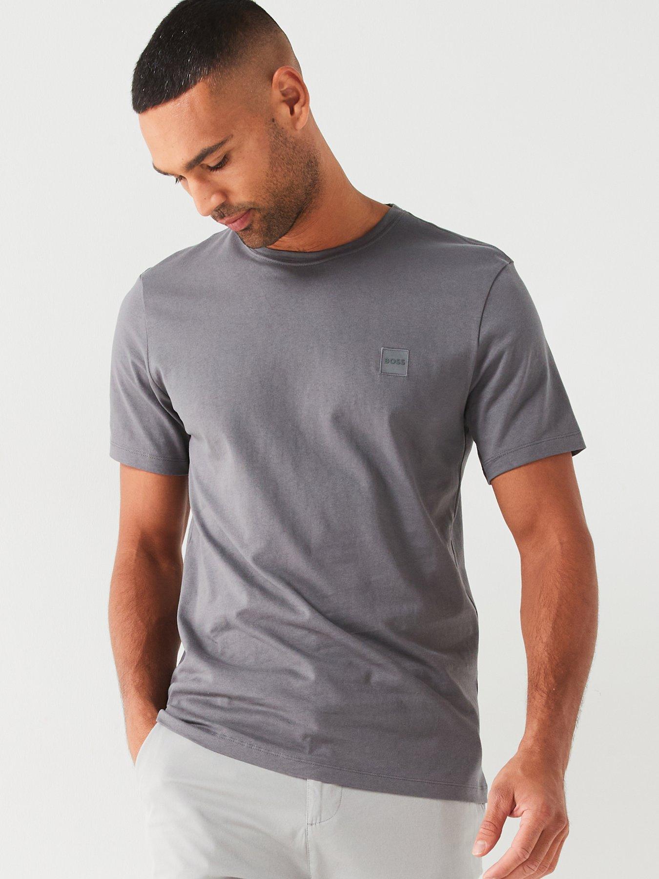 Tales Tonal Logo Relaxed Fit T Shirt Grey