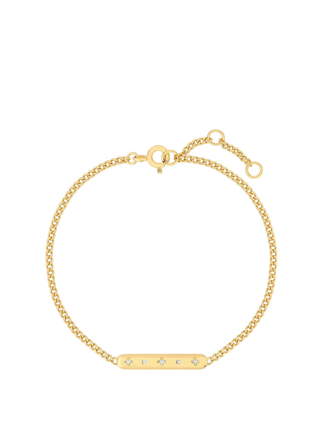 Product photograph of Inicio 14k Gold Plated Bar Bracelet from very.co.uk