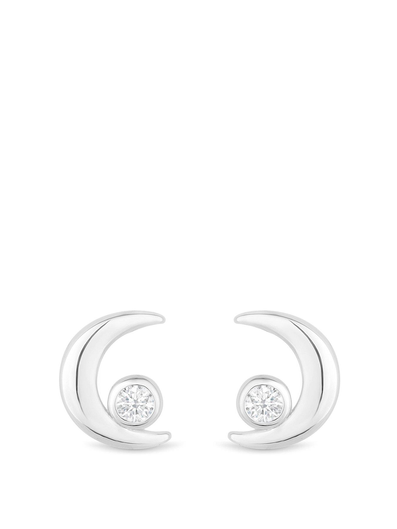 Product photograph of Simply Silver Simply Silver Sterling Silver 925 Mini Moon Stud from very.co.uk