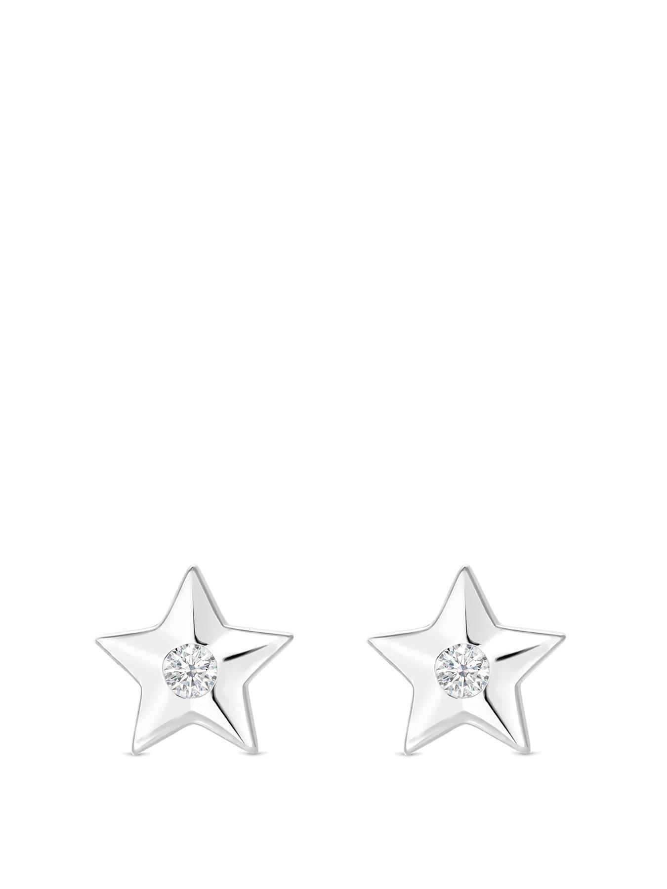 Product photograph of Simply Silver Sterling Silver 925 Mini Star Stud Earrings from very.co.uk