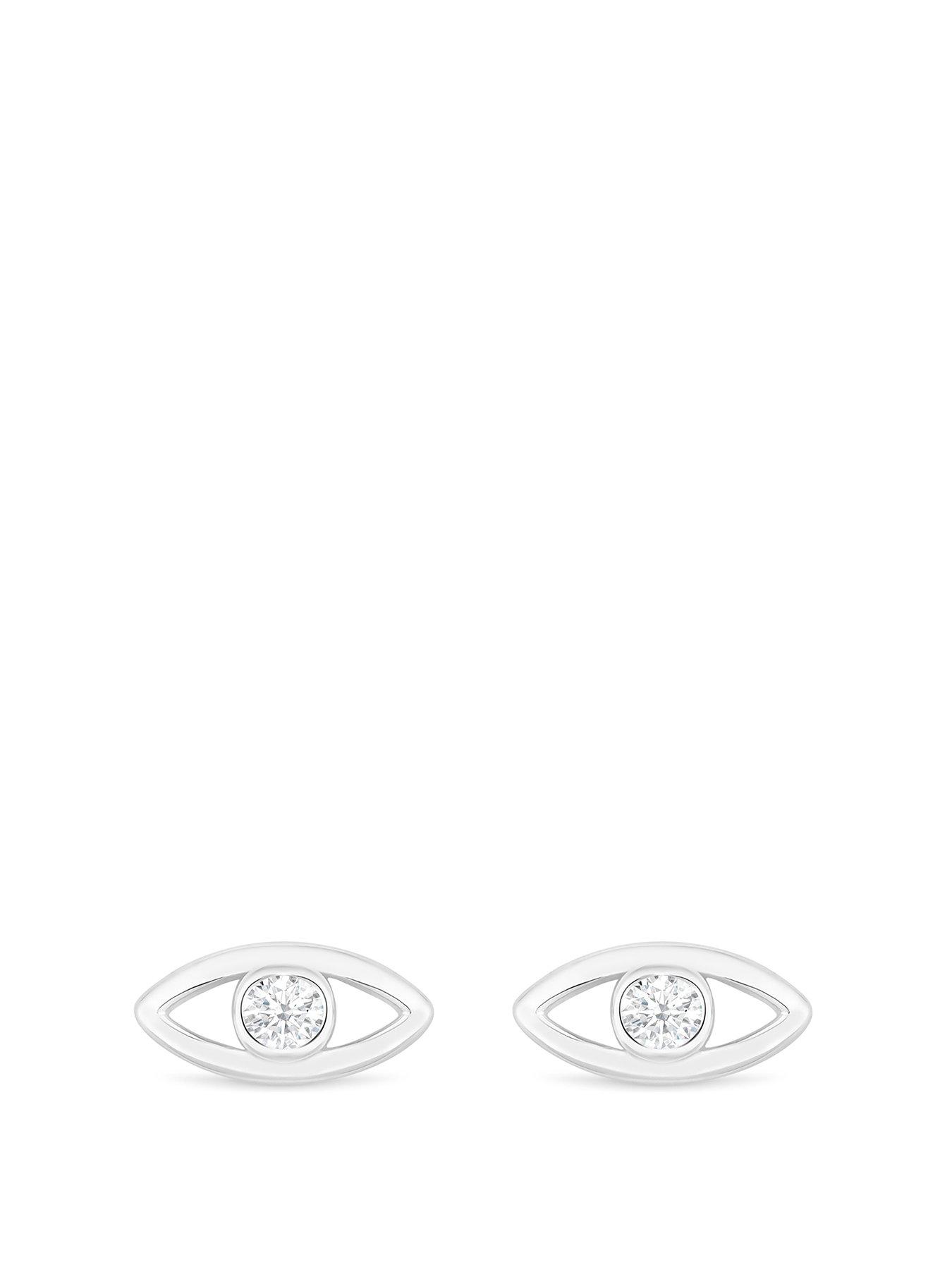 Product photograph of Simply Silver Sterling Silver 925 Mini Evil Eye Stud from very.co.uk
