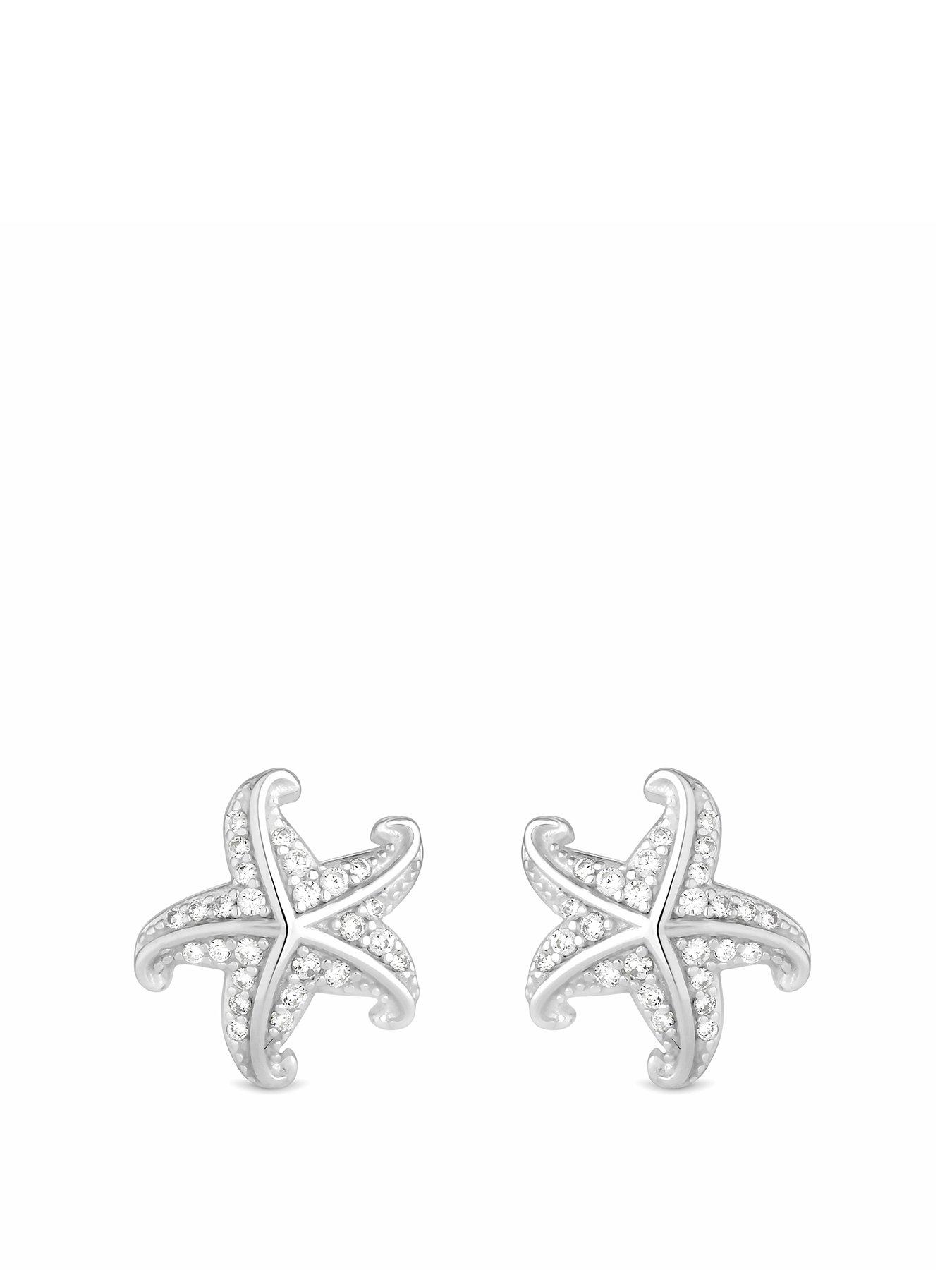 Product photograph of Simply Silver Sterling Silver 925 Starfish Stud Earring from very.co.uk