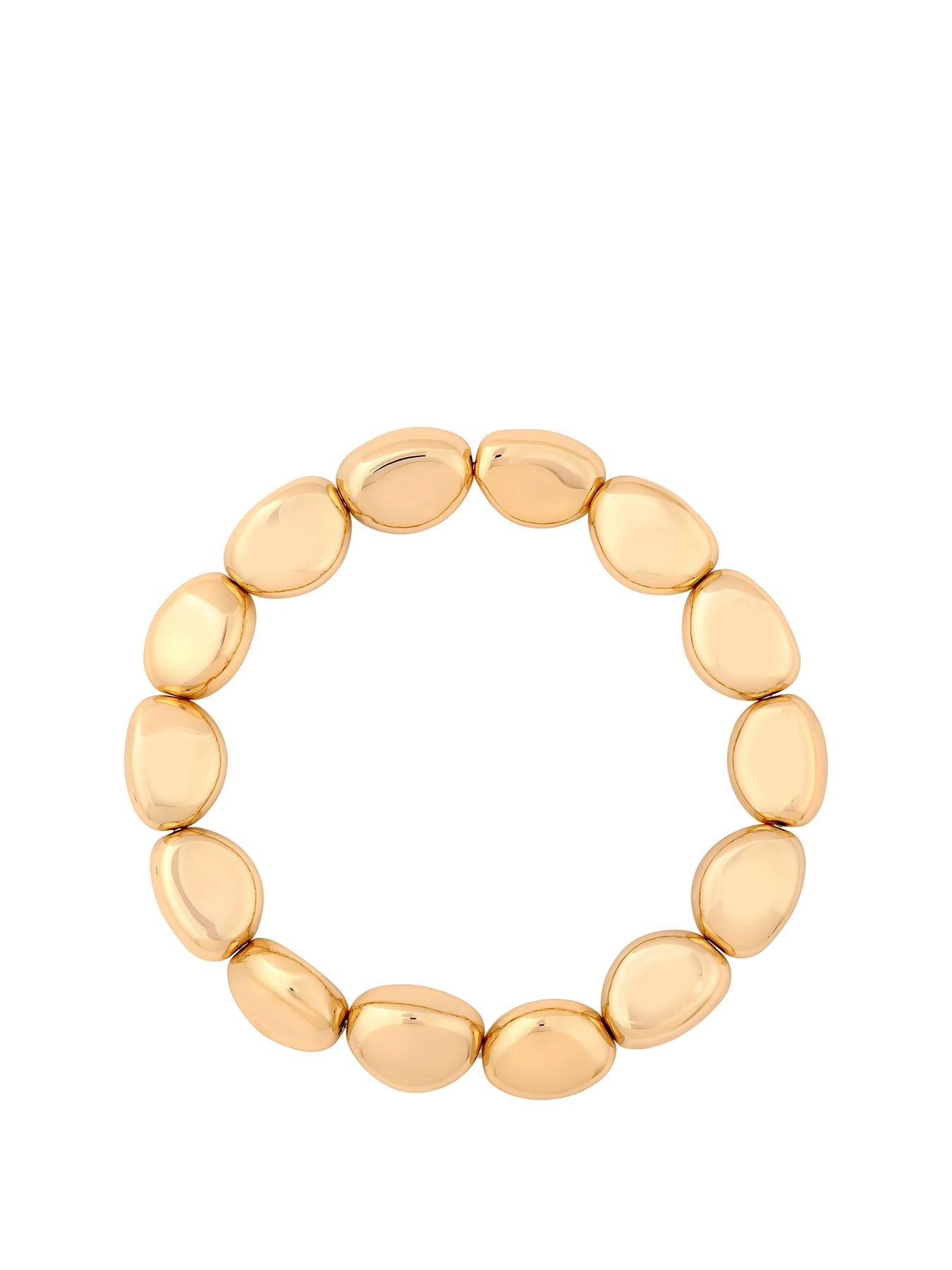 Product photograph of Jon Richard Gold Plate Polsihed Nugget Bracelet from very.co.uk