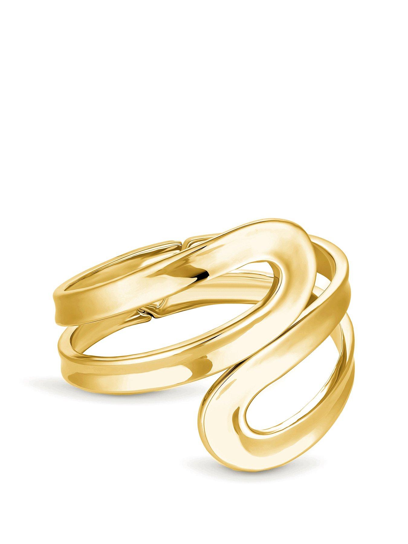 Product photograph of Jon Richard Gold Plate Open Bangle from very.co.uk
