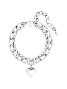 jon richard silver plated polished heart bracelet