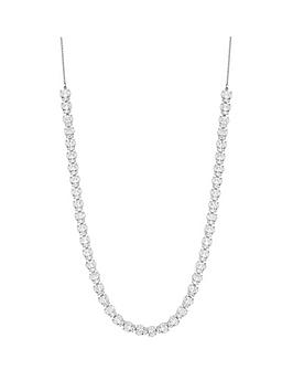jon richard rhodium plate cubic zirconia oval and navette allway necklace