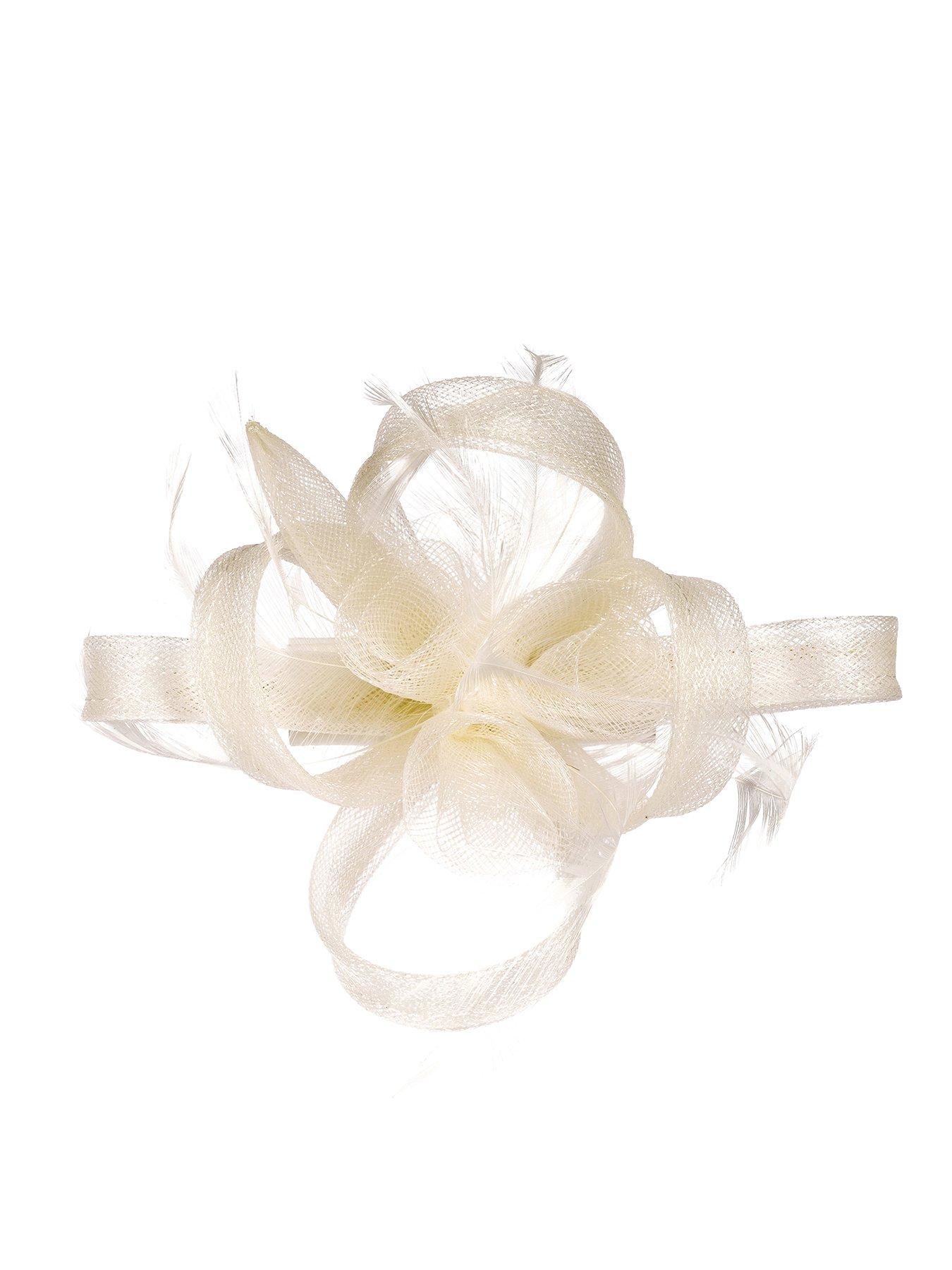 undefined Jon Richard Ivory Small Feather Fascinator Clip