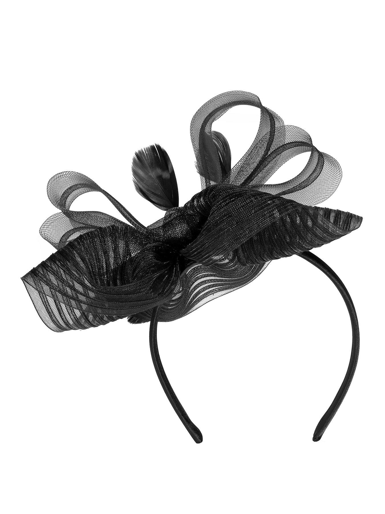 Image 1 of 3 of Jon Richard Black Hat Fascinator