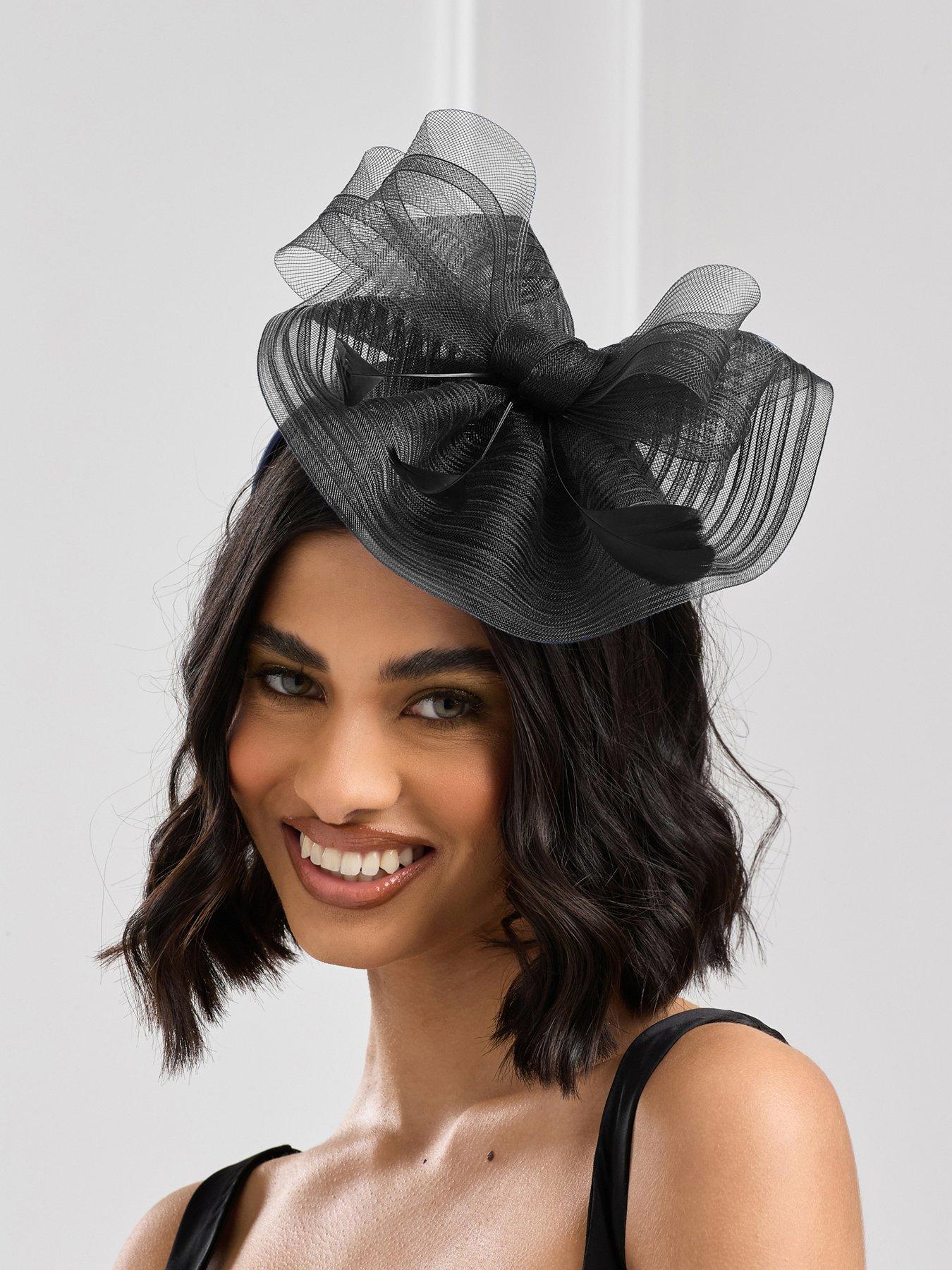 Image 3 of 3 of Jon Richard Black Hat Fascinator