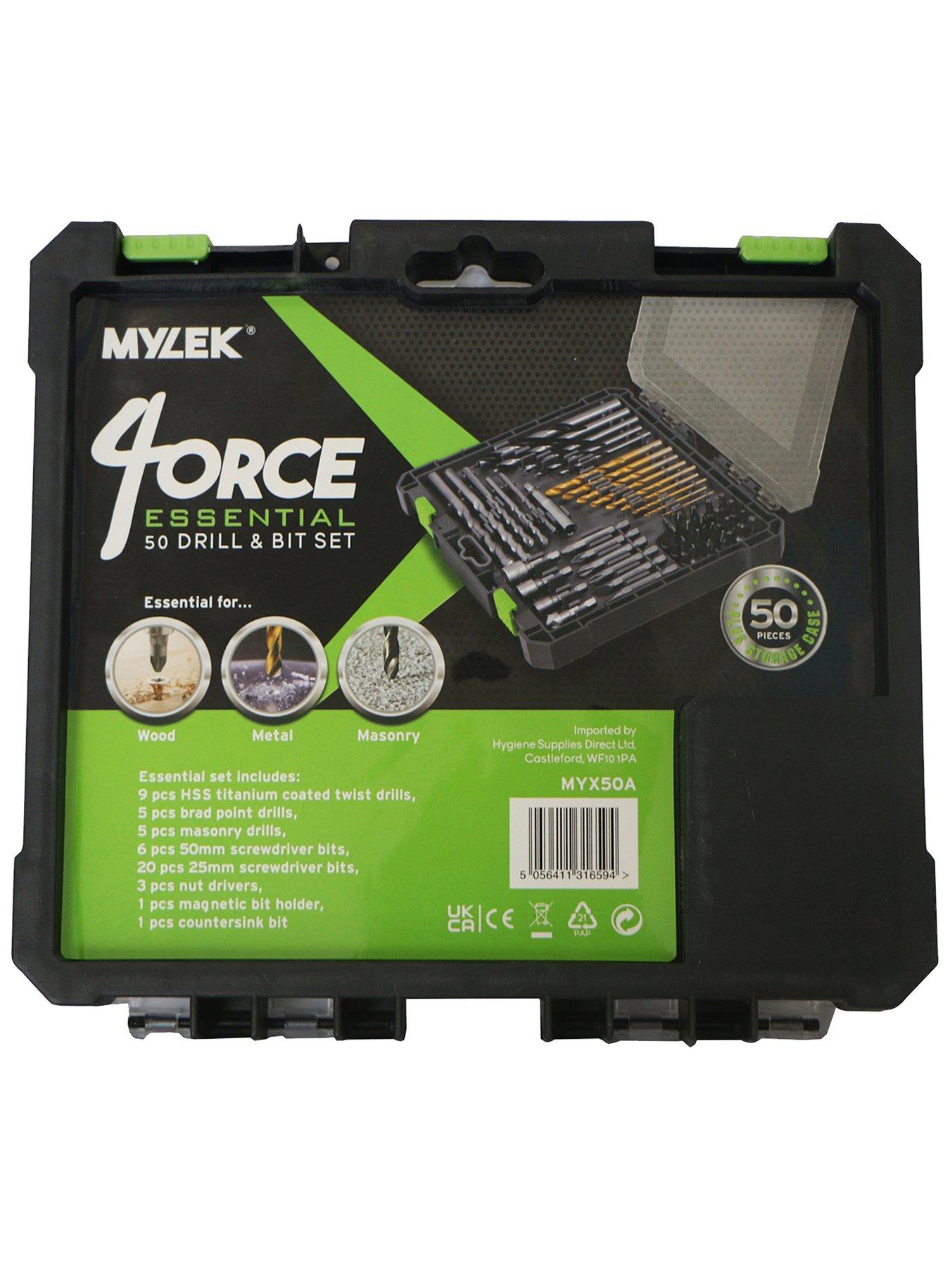 Image 7 of 7 of Mylek 50 Piece Drill Bit And Screwdriver Accessory Set - HSS, Cobalt, High Speed for Use on Wood, Masonry, Metal, Plastic &amp; More - With Storage Case