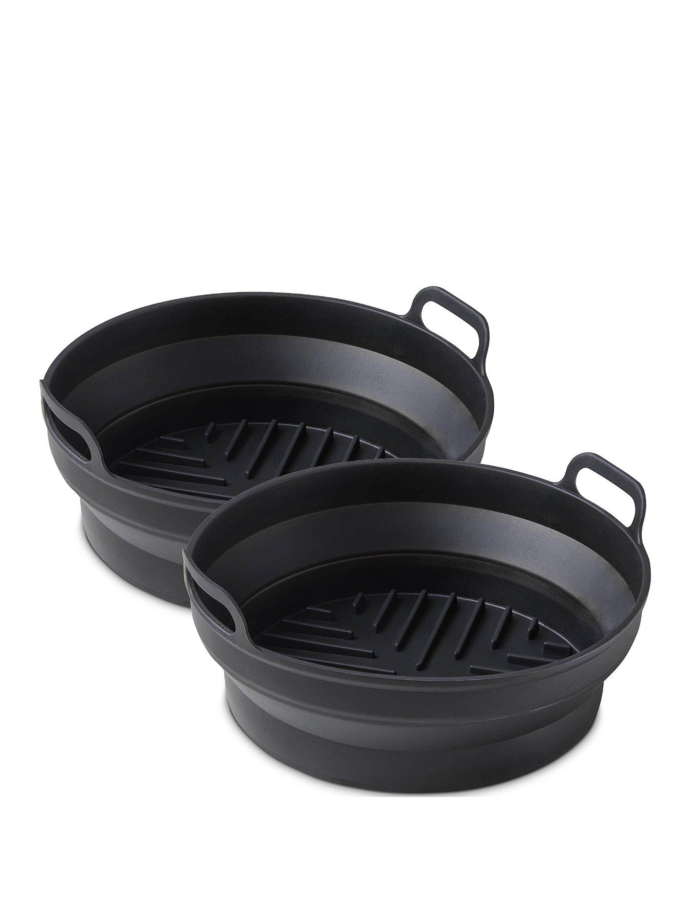 Product photograph of Tower Round Silicone Air Fryer Trays Ndash Set Of 2 from very.co.uk