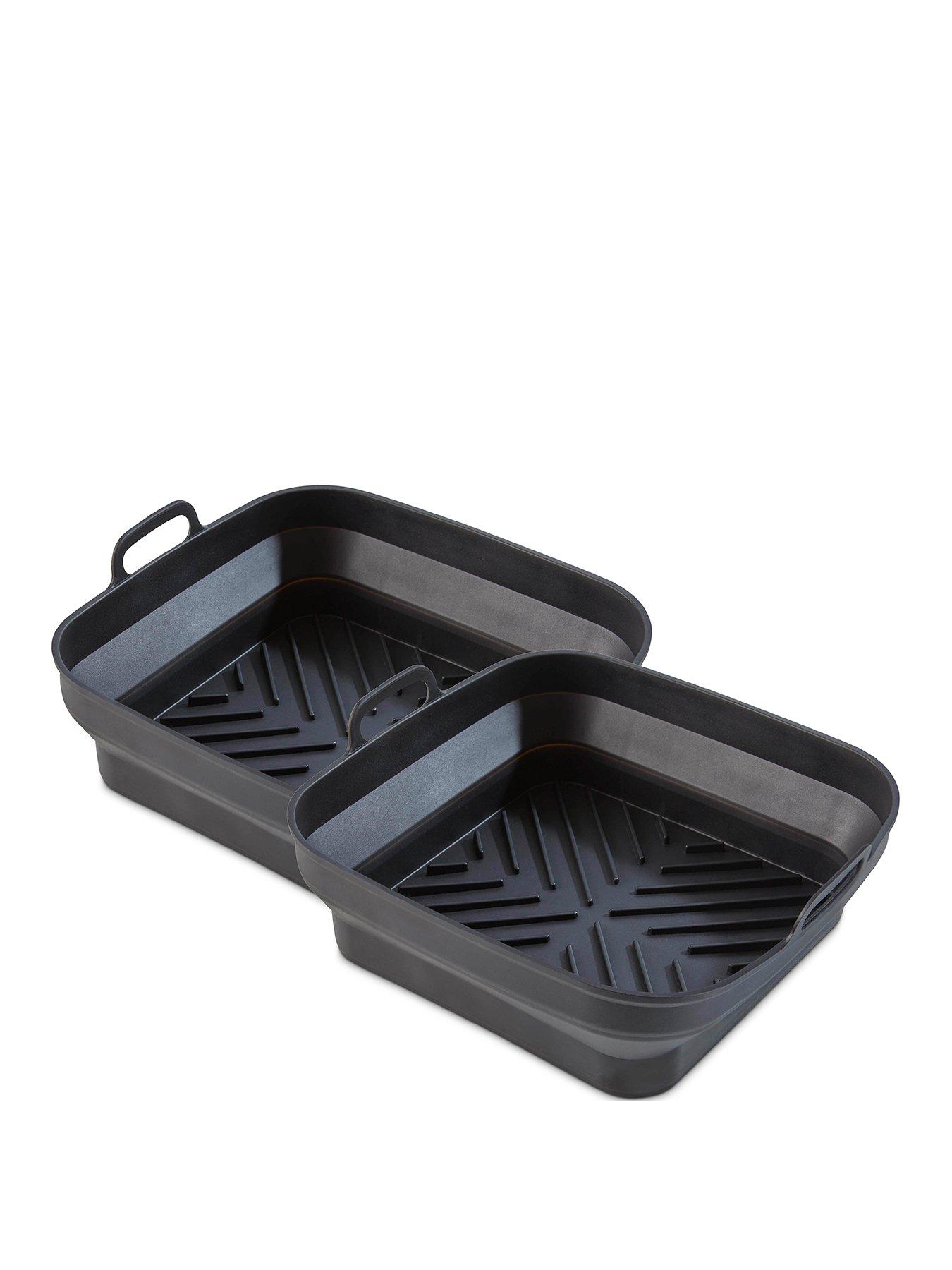 Product photograph of Tower Square Air Fryer Trays Set Of 2 Reusable Silicone - T843092 from very.co.uk