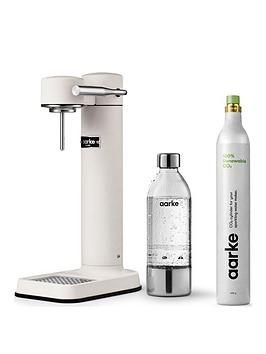 Product photograph of Aarke Carbonator 3 Matte White Sparkling Water Maker Amp Co2 Gas Cylinder from very.co.uk