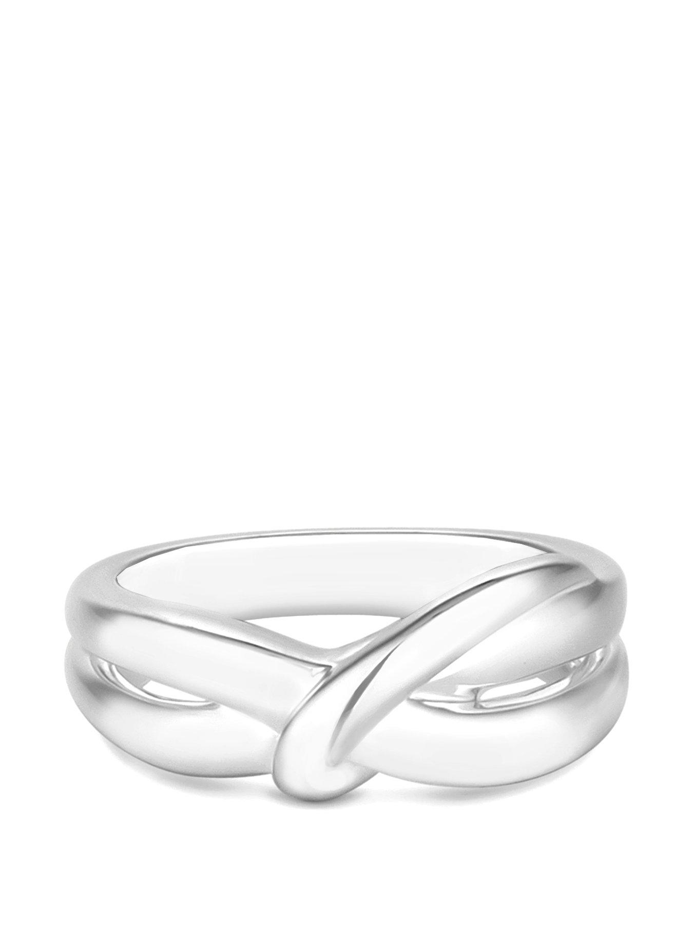 Product photograph of Simply Silver Sterling Silver 925 Polished Knotted Ring - S from very.co.uk