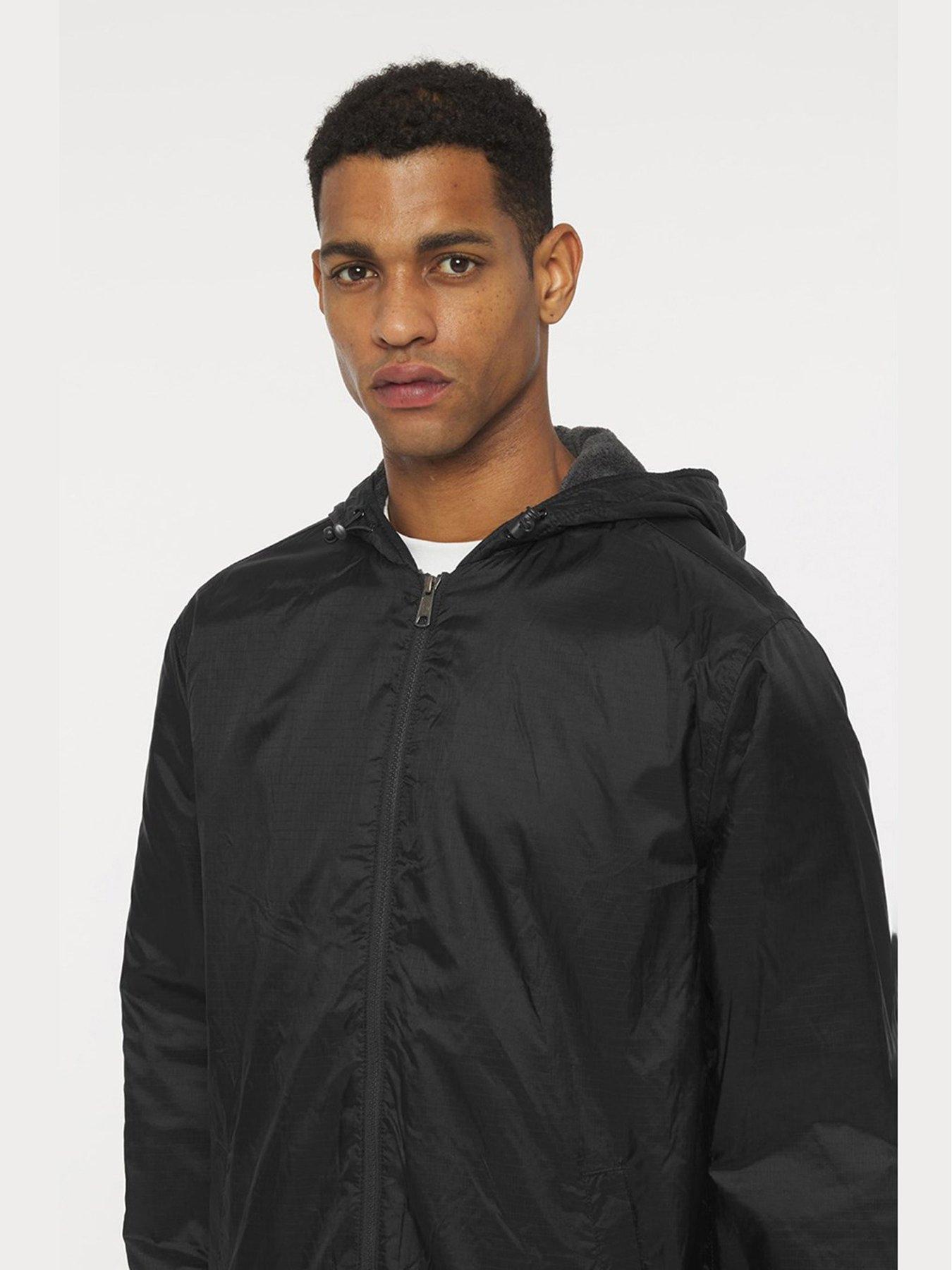 Dickies Mens Fleece Lined Nylon Hooded Jacket Black Very