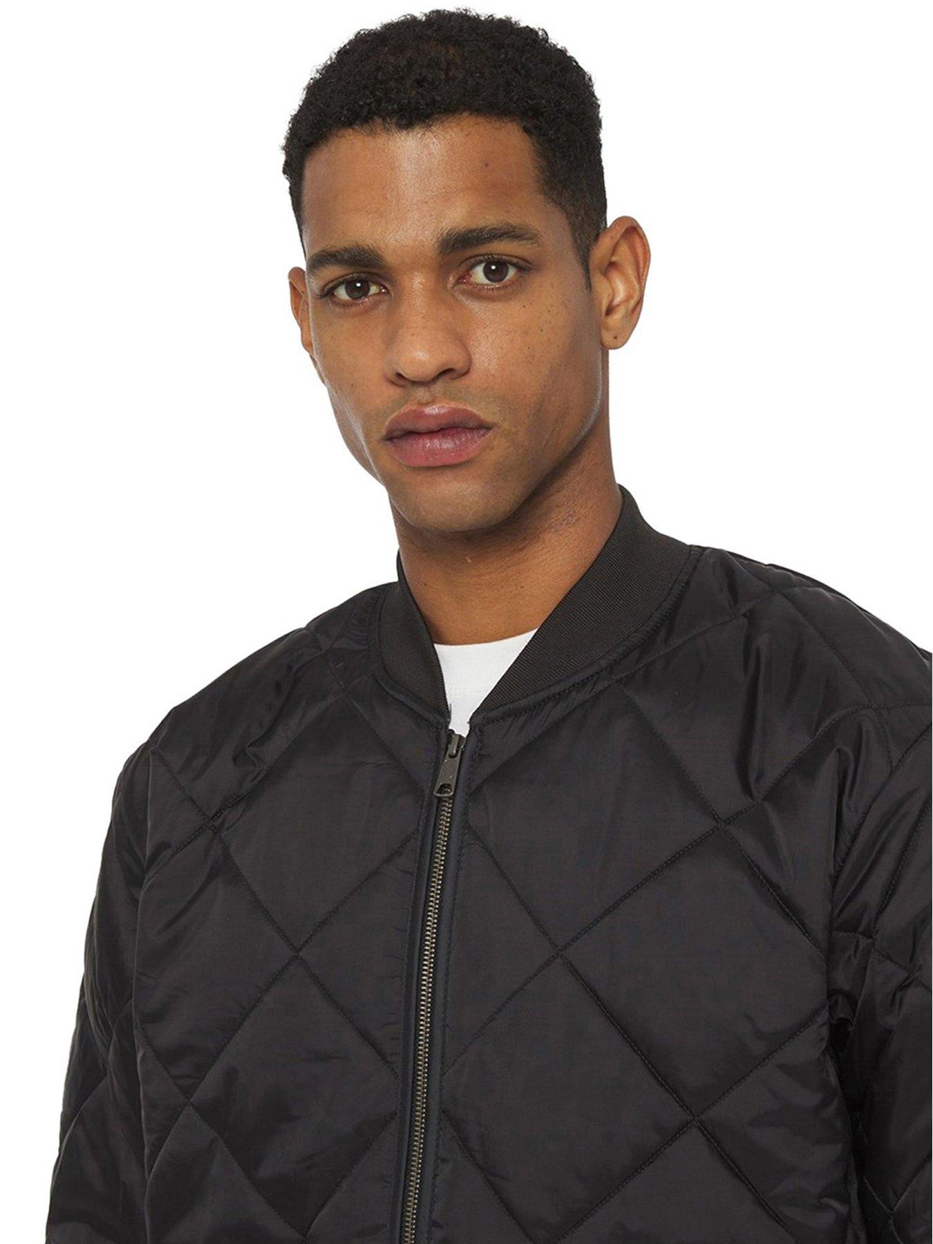 Dickies Mens Diamond Quilted Nylon Jacket Black Very