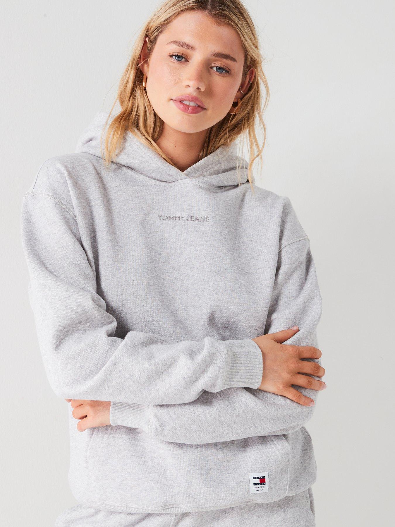 Tommy Jeans Classic Logo Hoodie Grey Very