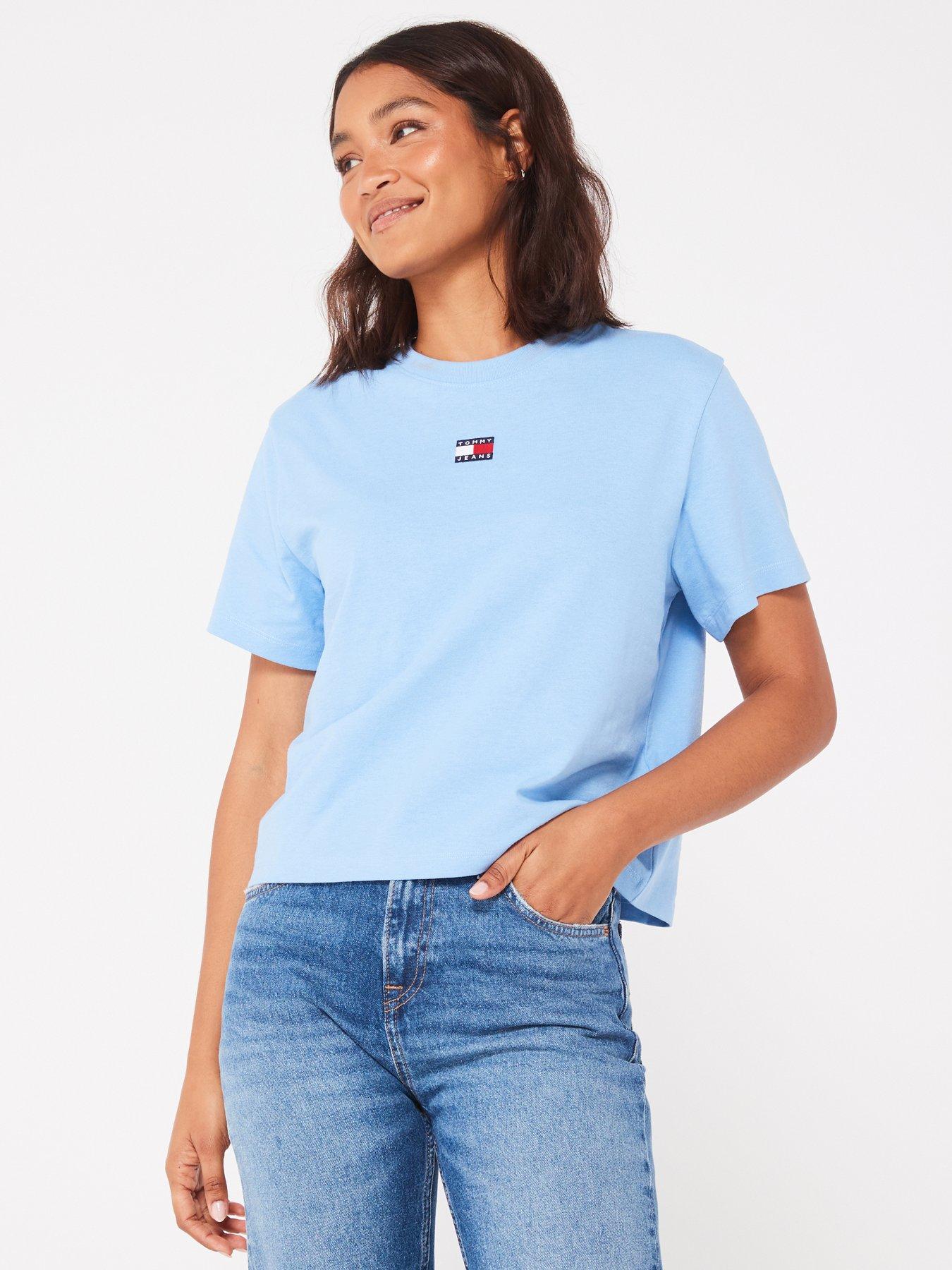 Tommy Jeans Badge Logo T-shirt - Blue | Very.co.uk