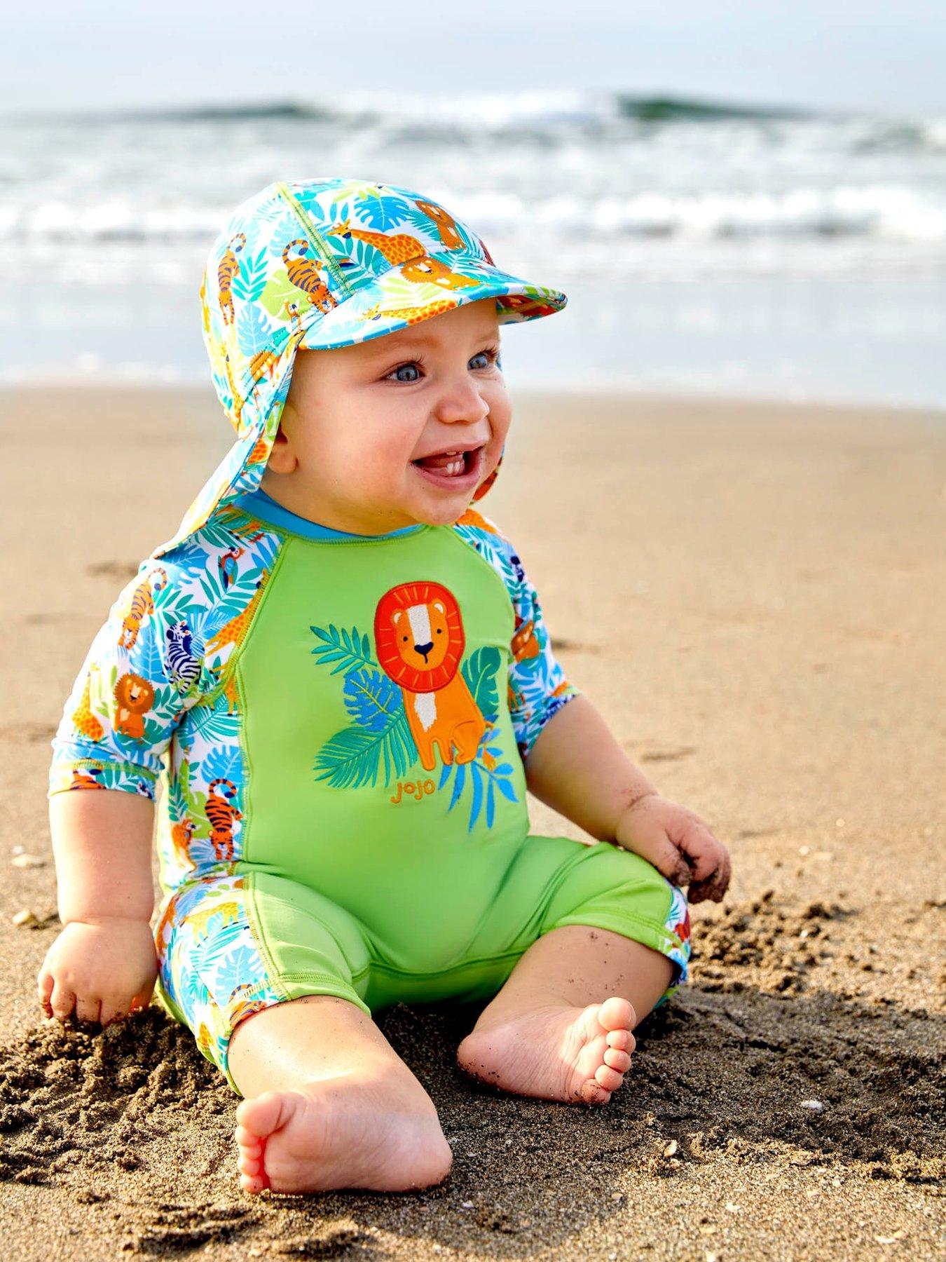 JoJo Maman Bebe Boys 1 Piece Sun Protection Suit Green Very