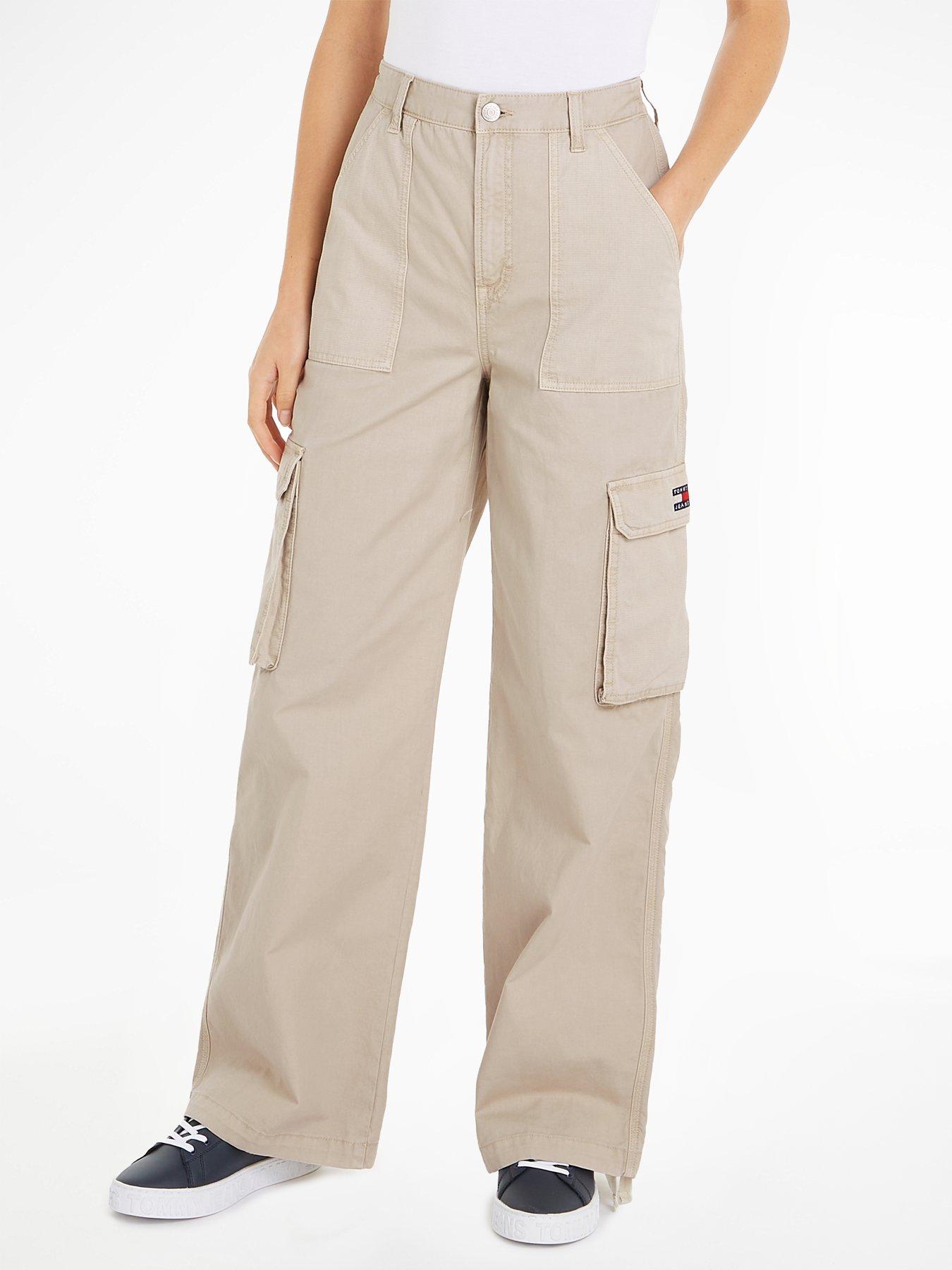 Tommy Jeans Wide Leg Utility Pant - Beige