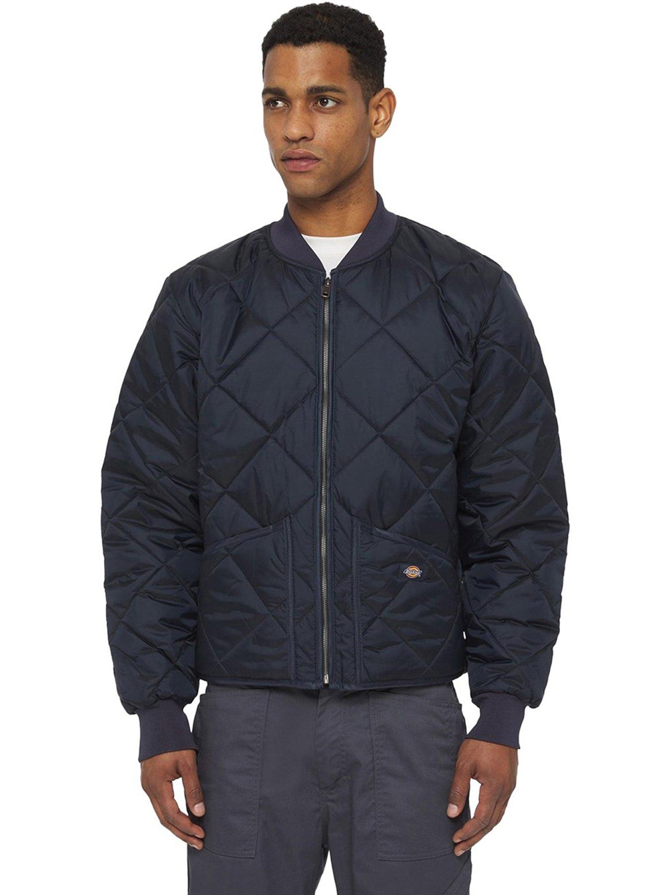 undefined Mens Diamond Quilted Nylon Jacket - Navy