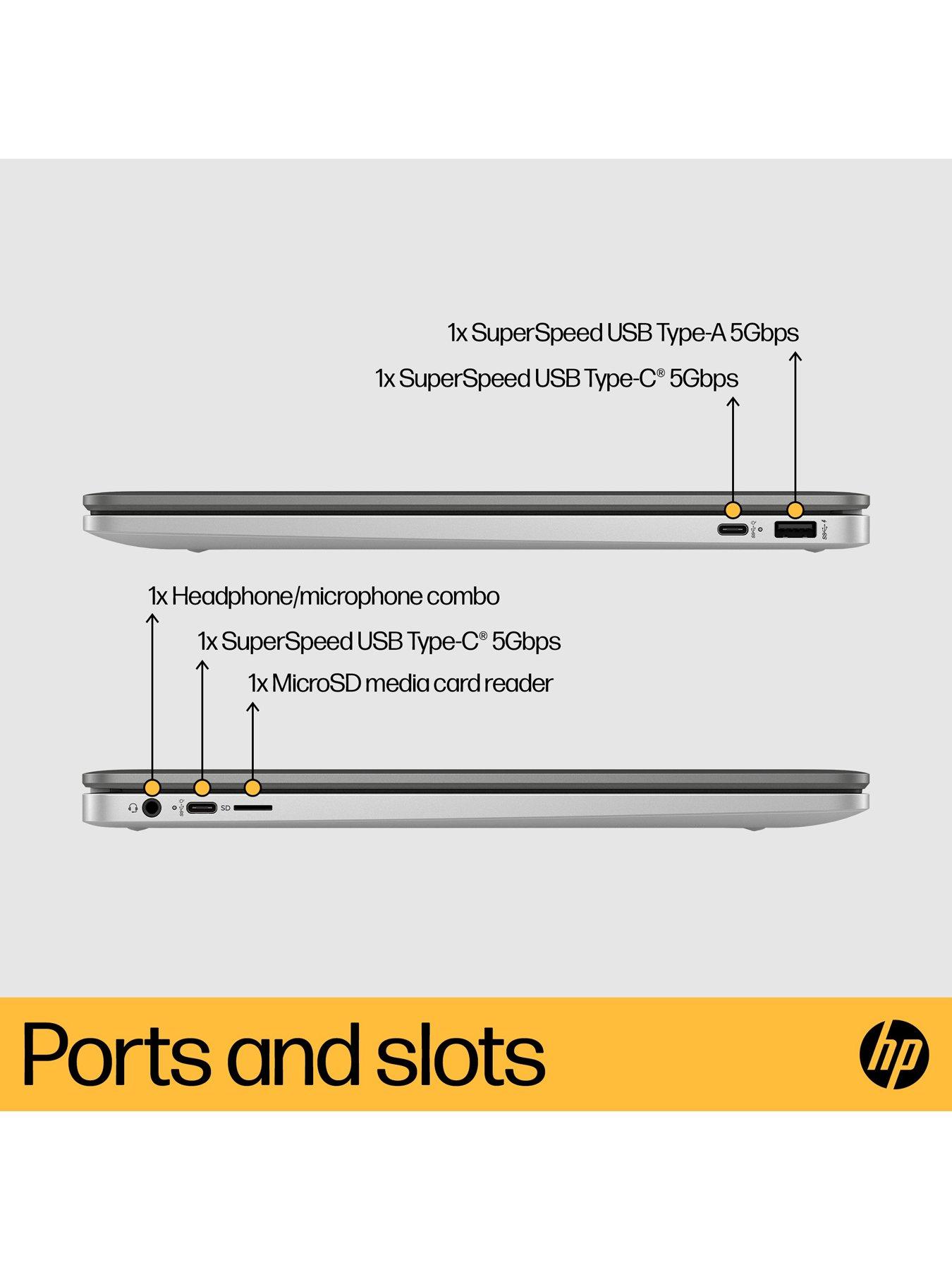 Image 7 of 8 of HP Chromebook 15a-na0007na, Intel Celeron, 4GB RAM 128GB SSD, 15in HD Laptop - Silver