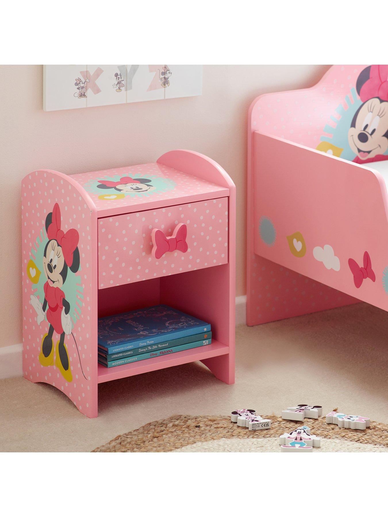 Product photograph of Minnie Mouse Bedside Table from very.co.uk