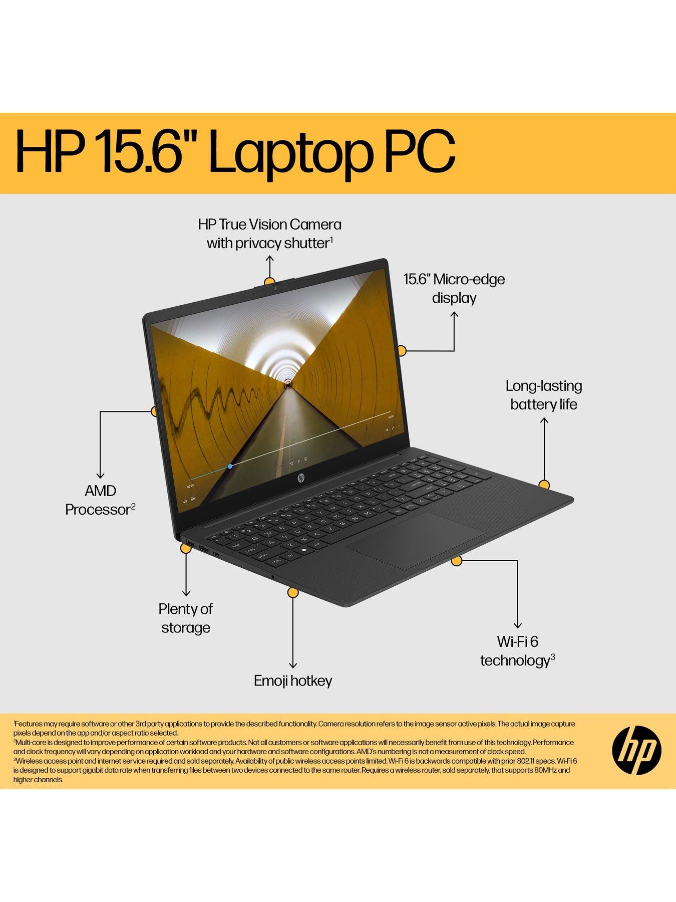 Image 4 of 8 of HP 15-fc0017na Laptop - 15.6in FHD,&nbsp;AMD Ryzen 5, 8GB RAM, 256GB SSD - Black