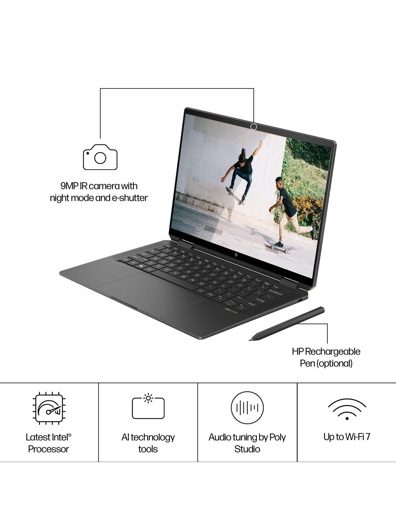 Image 4 of 8 of HP Spectre x360 14-eu0006na, Ultra 5-125H, 16GB RAM 512GB SSD, 14in OLED Laptop - Black