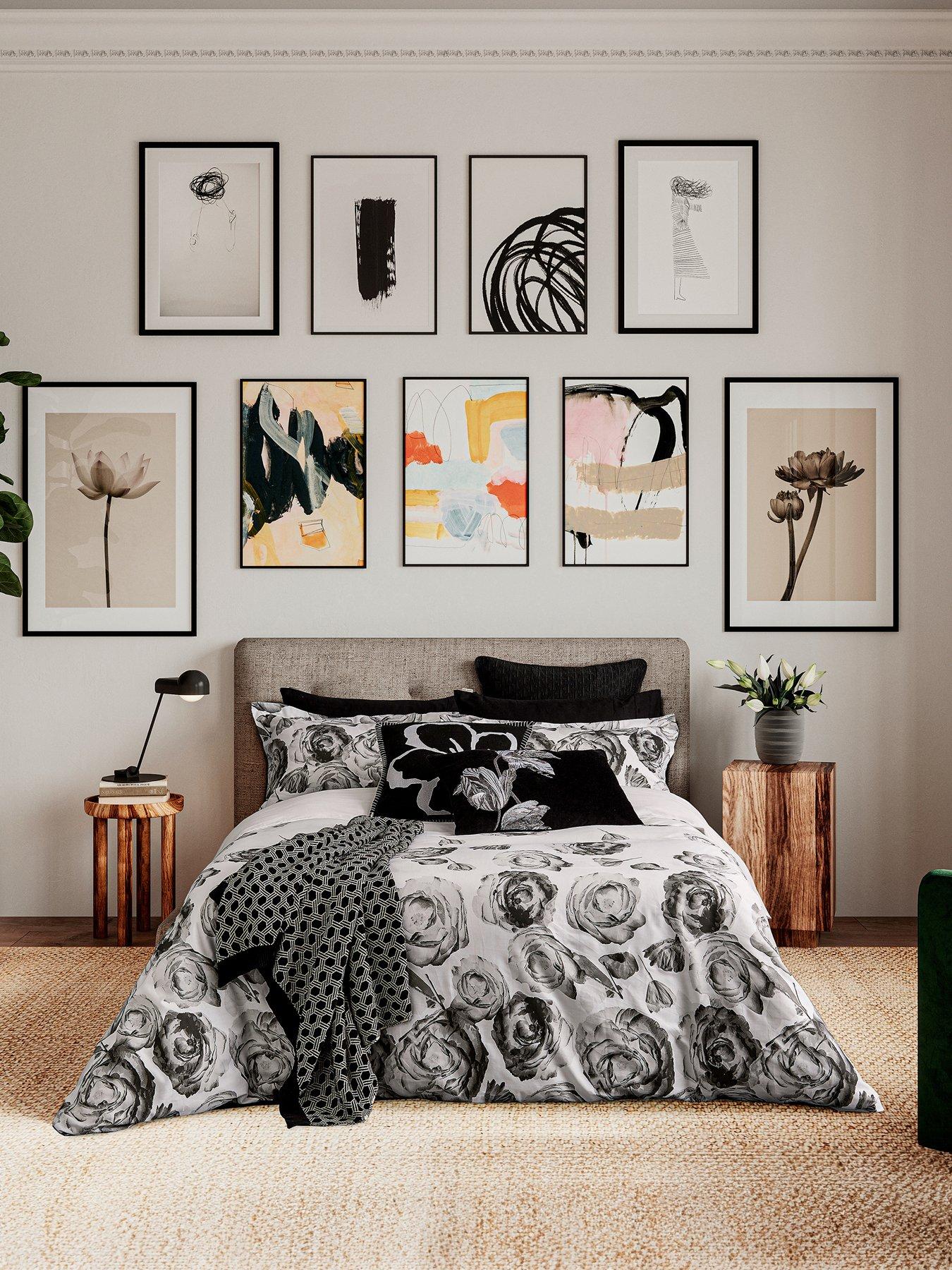 undefined Mono Floral Duvet Set King