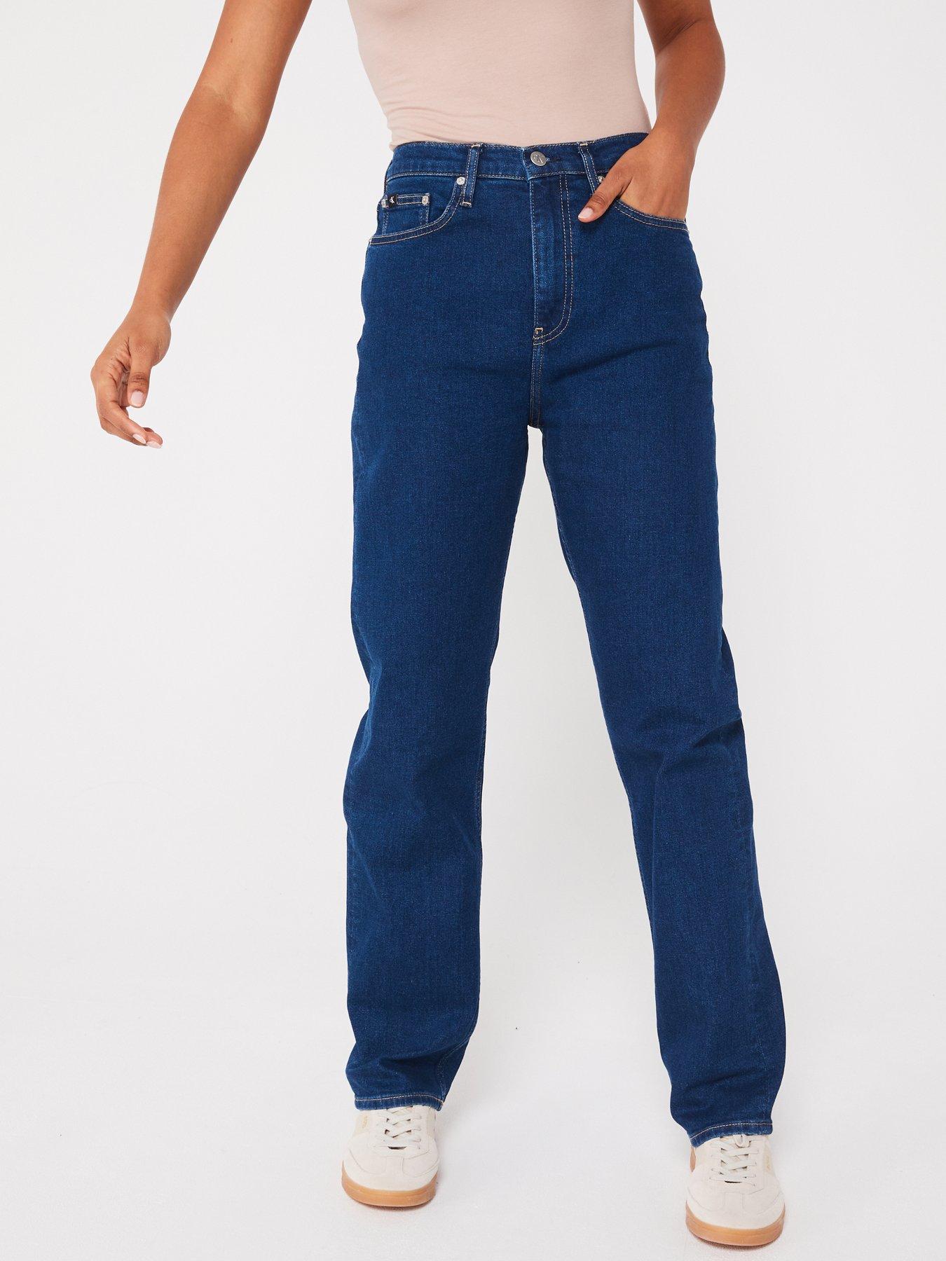 undefined High Rise Straight Leg Jean - Blue